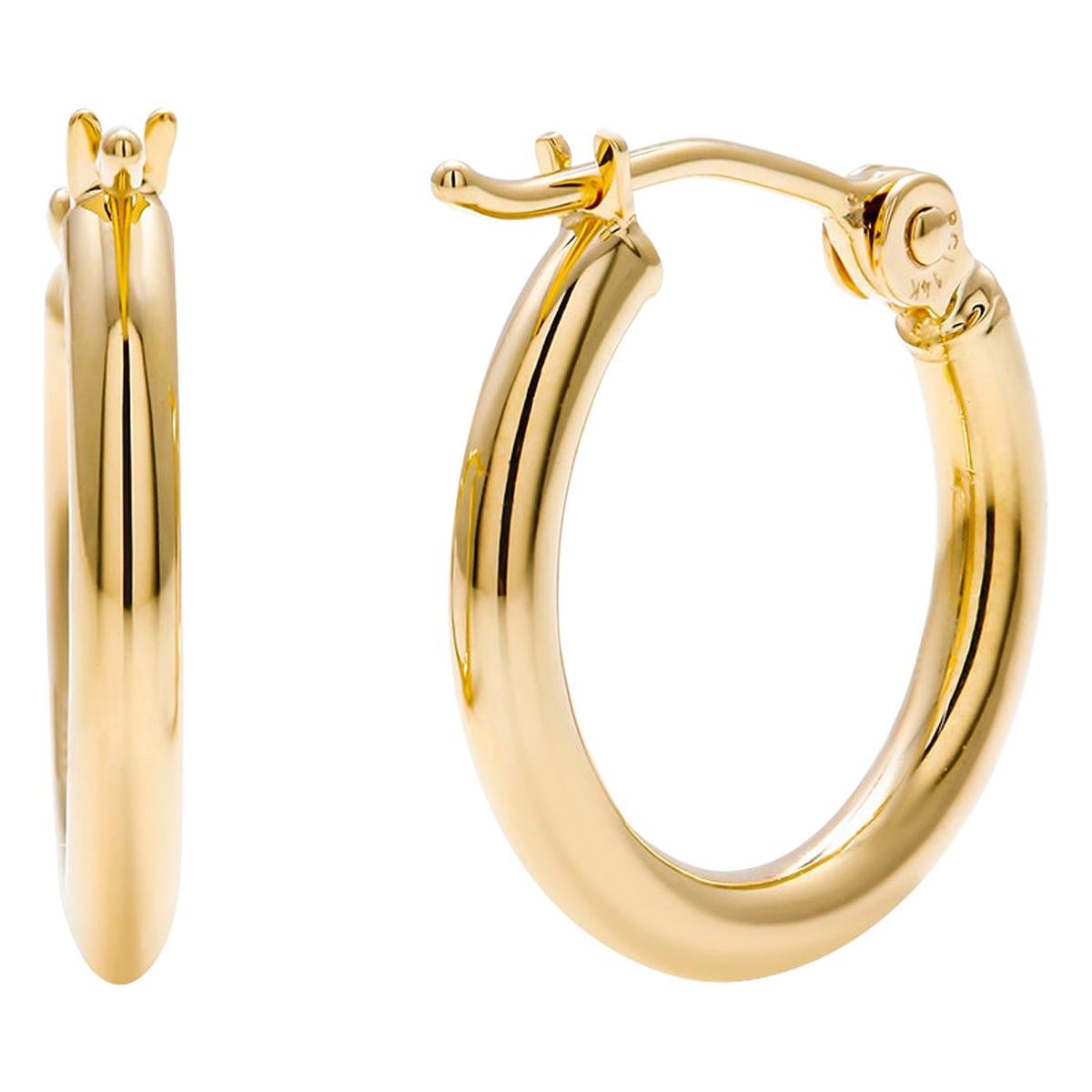 Fourteen Karat Yellow Gold Mini Hoop Earrings