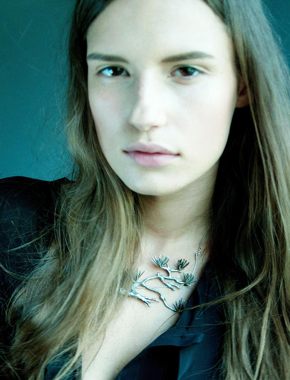 Fourteen Karat Yellow Gold Pine Brooch by the Artist Featured in Vogue For Sale 4