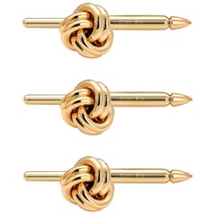 Fourteen Karat Yellow Gold Shirt Tacks in the Form of Knots