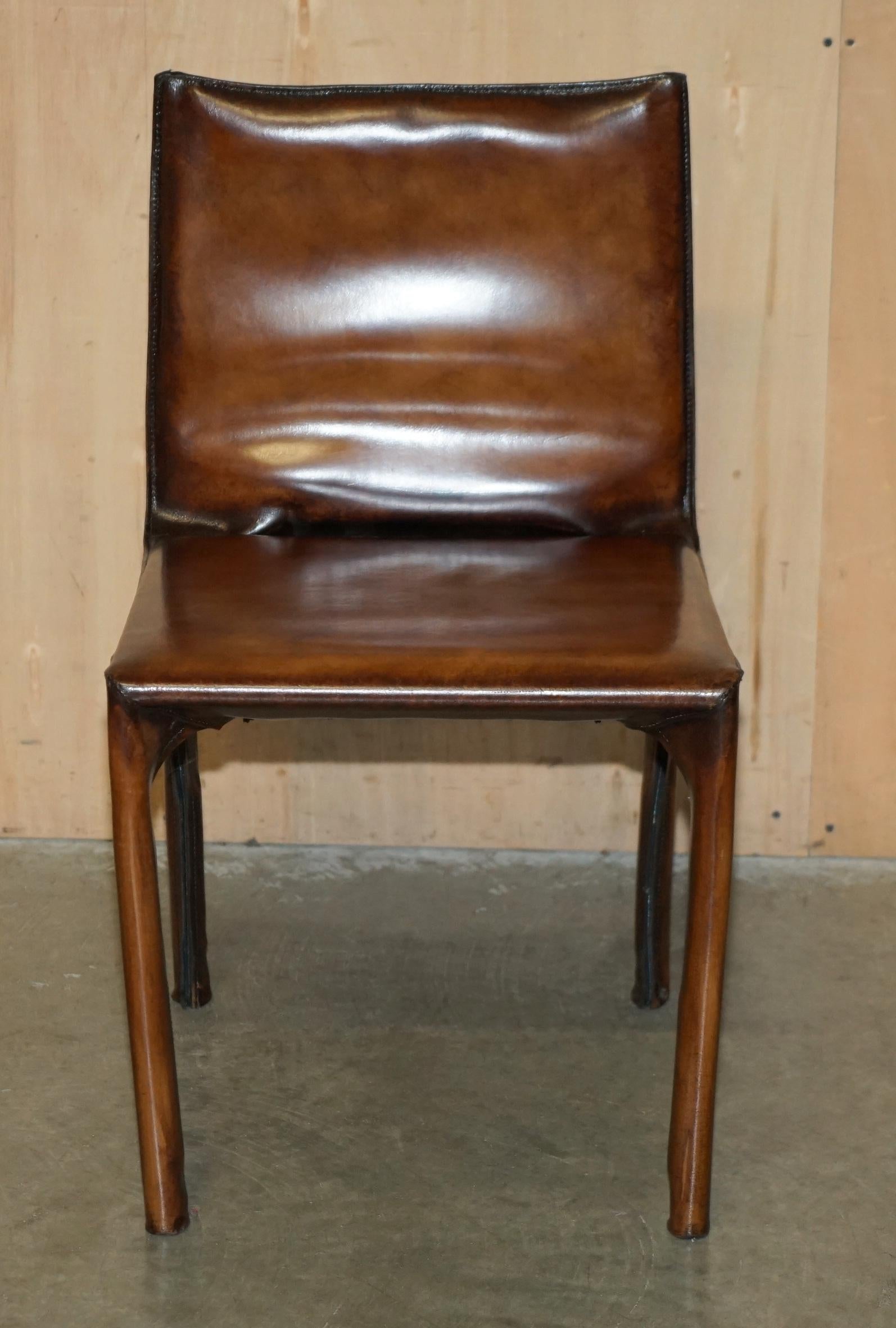 FOURTEEN RESTORED 1977 MARIO BELLINI FOR MATTEO GRASSI CAB 412 DiNING CHAIRS 14 In Good Condition For Sale In West Sussex, Pulborough