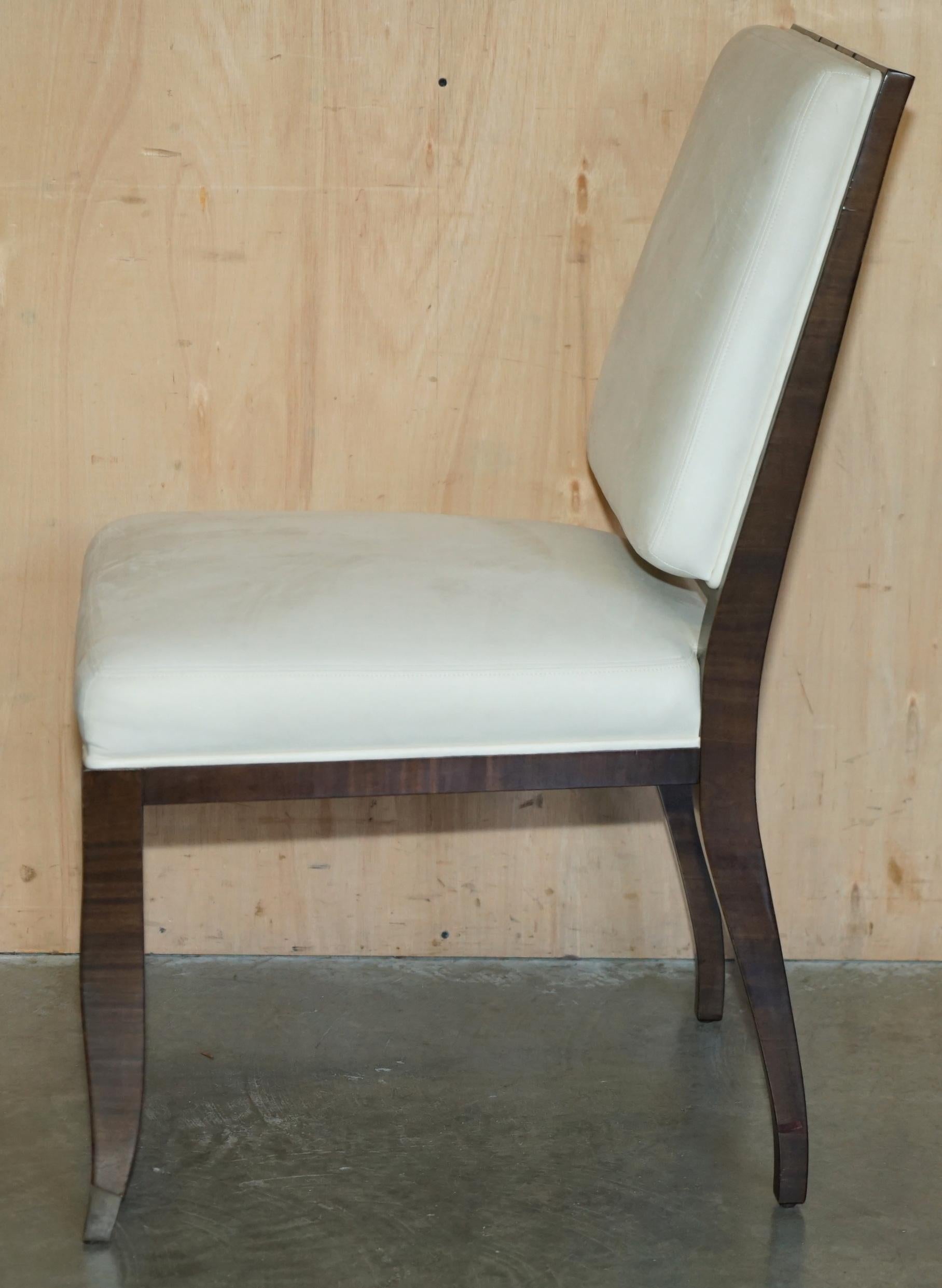 QUATTRO SEDIE AUBUSSON DINING DELLA COLLEZIONE LUCIEN Rolle in SUEDE in vendita 3