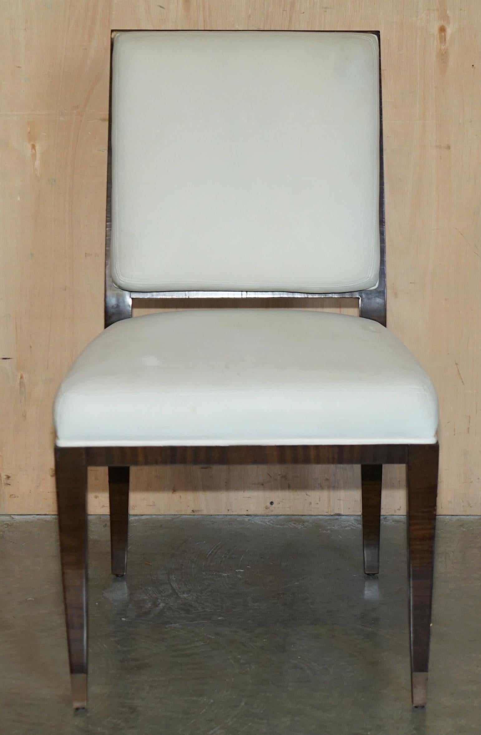 QUATTRO SEDIE AUBUSSON DINING DELLA COLLEZIONE LUCIEN Rolle in SUEDE in vendita 8