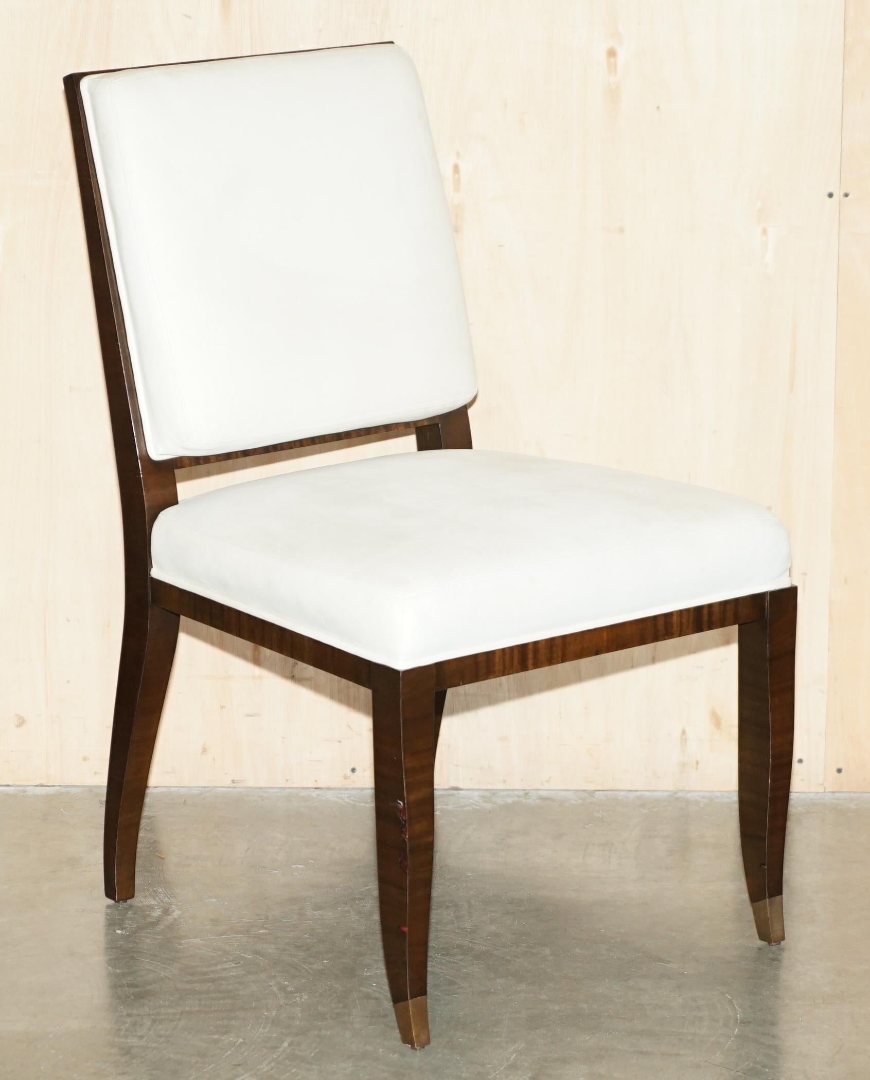 Art Déco QUATTRO SEDIE AUBUSSON DINING DELLA COLLEZIONE LUCIEN Rolle in SUEDE in vendita