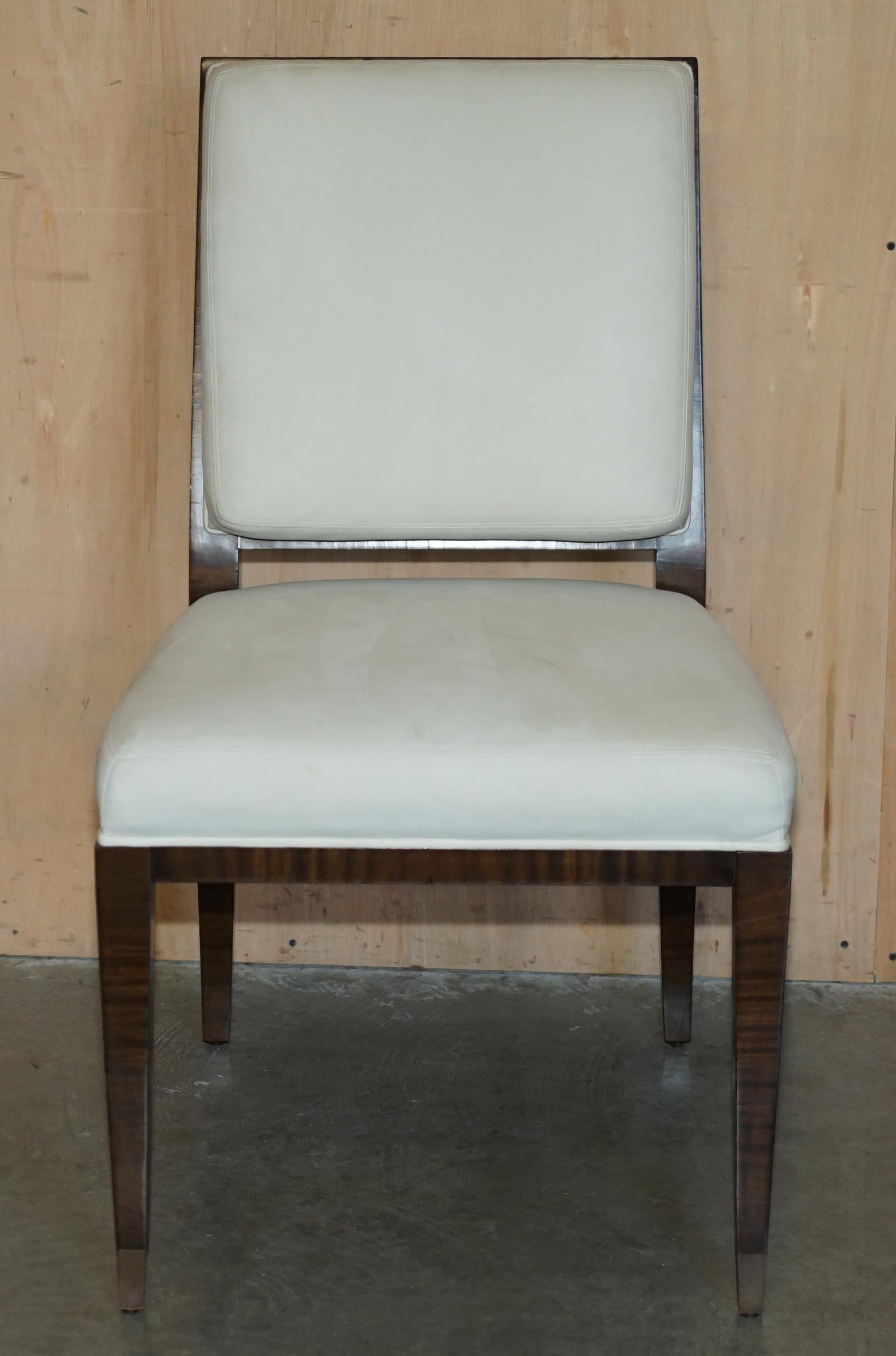 Canadese QUATTRO SEDIE AUBUSSON DINING DELLA COLLEZIONE LUCIEN Rolle in SUEDE in vendita