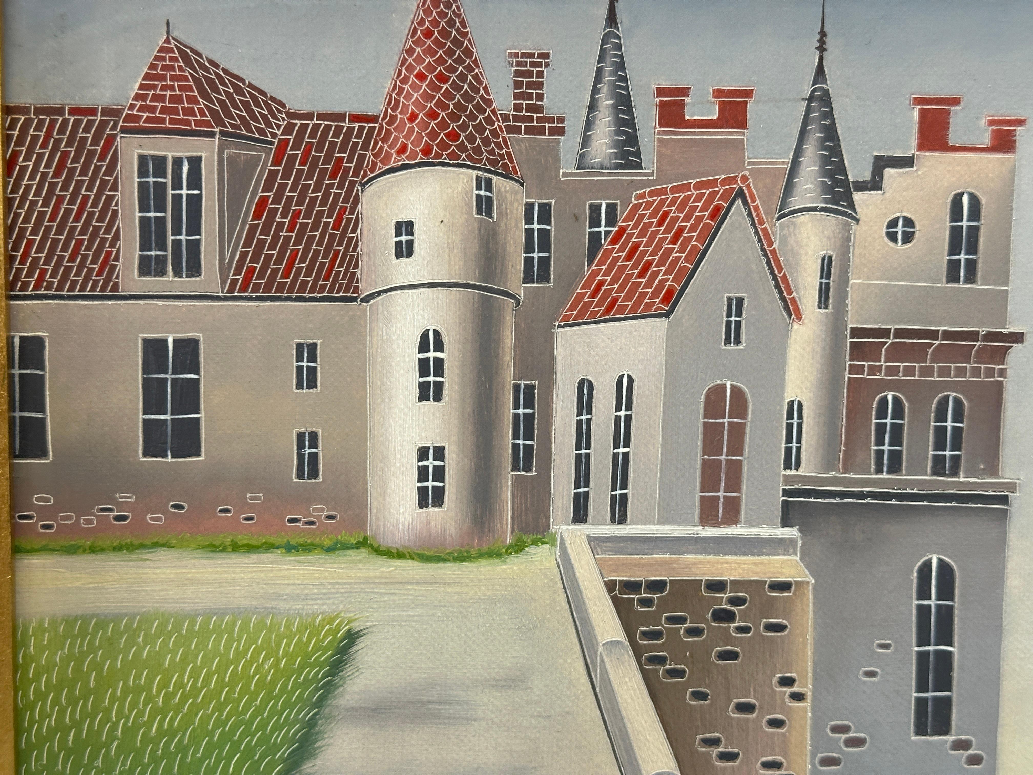 Foussa Itaya Realist City Scene In Good Condition For Sale In Palm Springs, CA