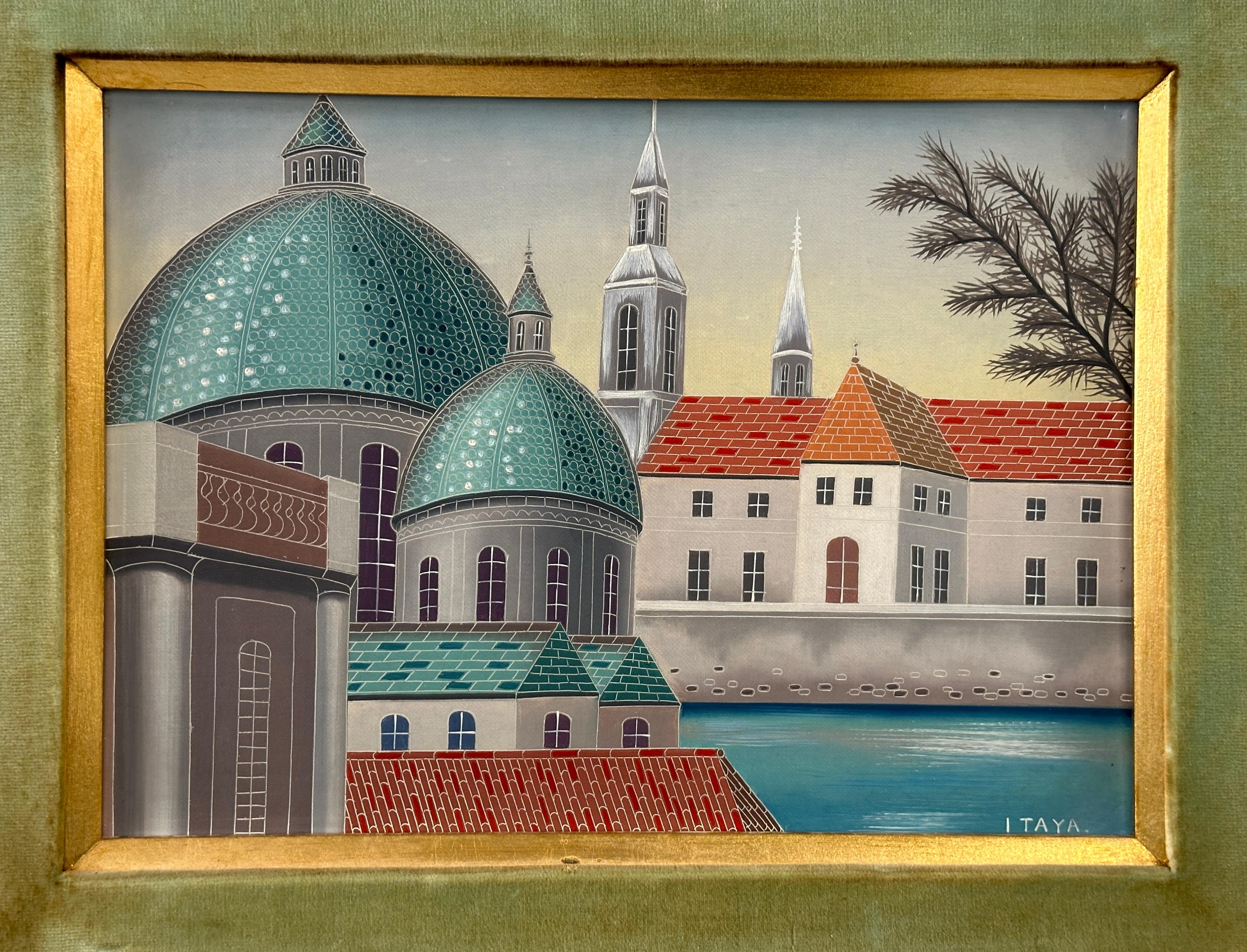 Japanese Foussa Itaya Surreal City Scene For Sale