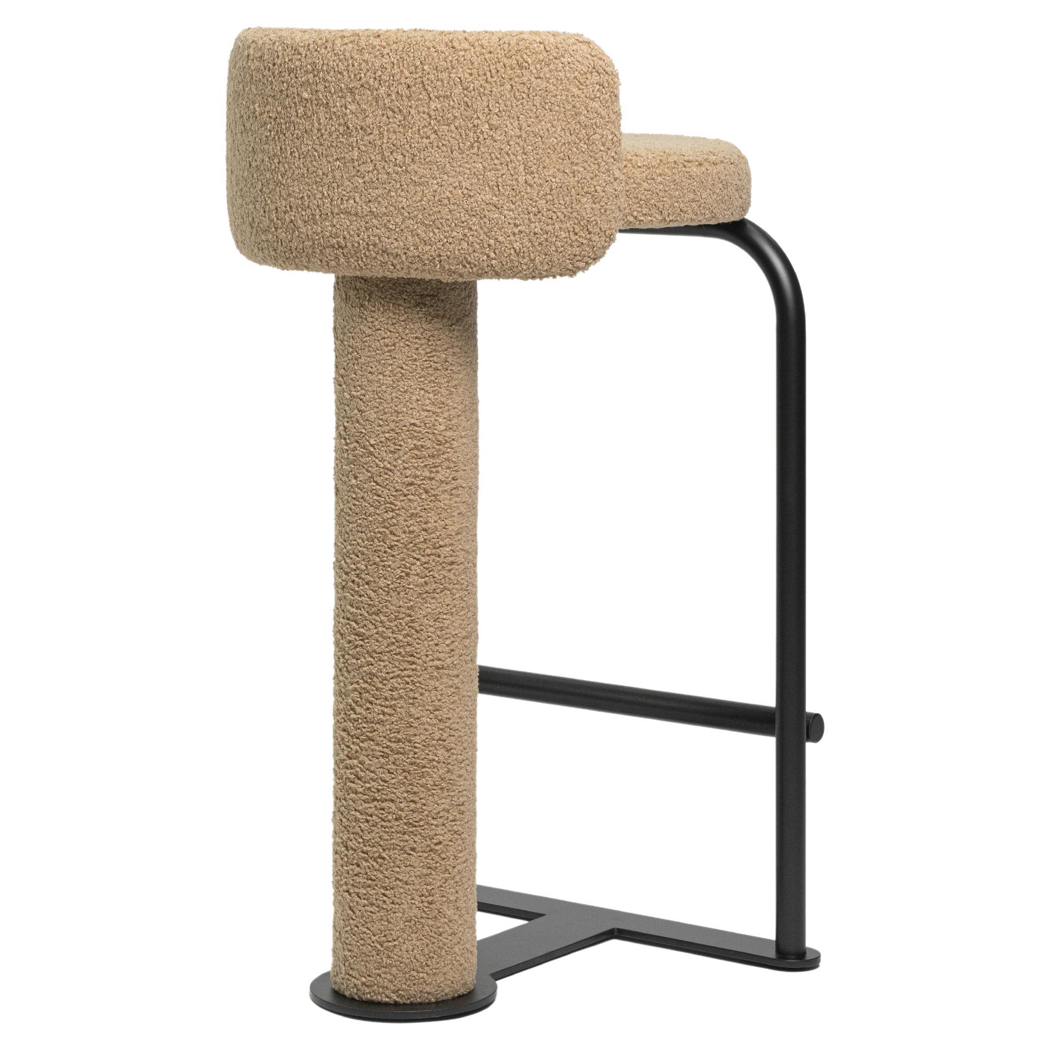  Tabouret de comptoir ou de bar en tissu Teddy en vente