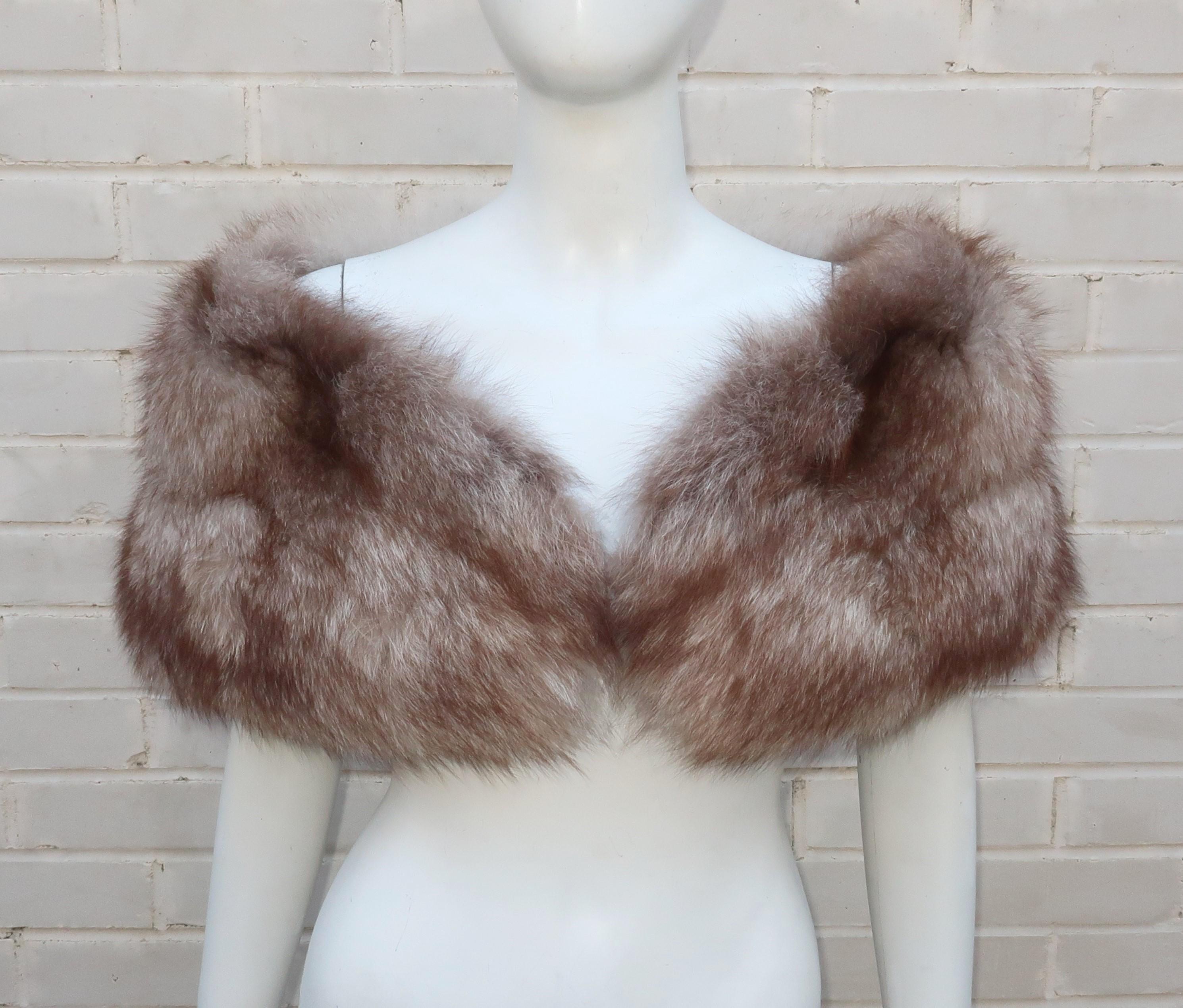 Fox Fur Collar Wrap Stole, 1950's 4
