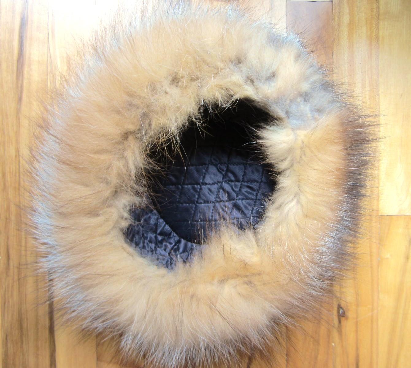 Women's or Men's Fox Hat Silver & Red  For Sale
