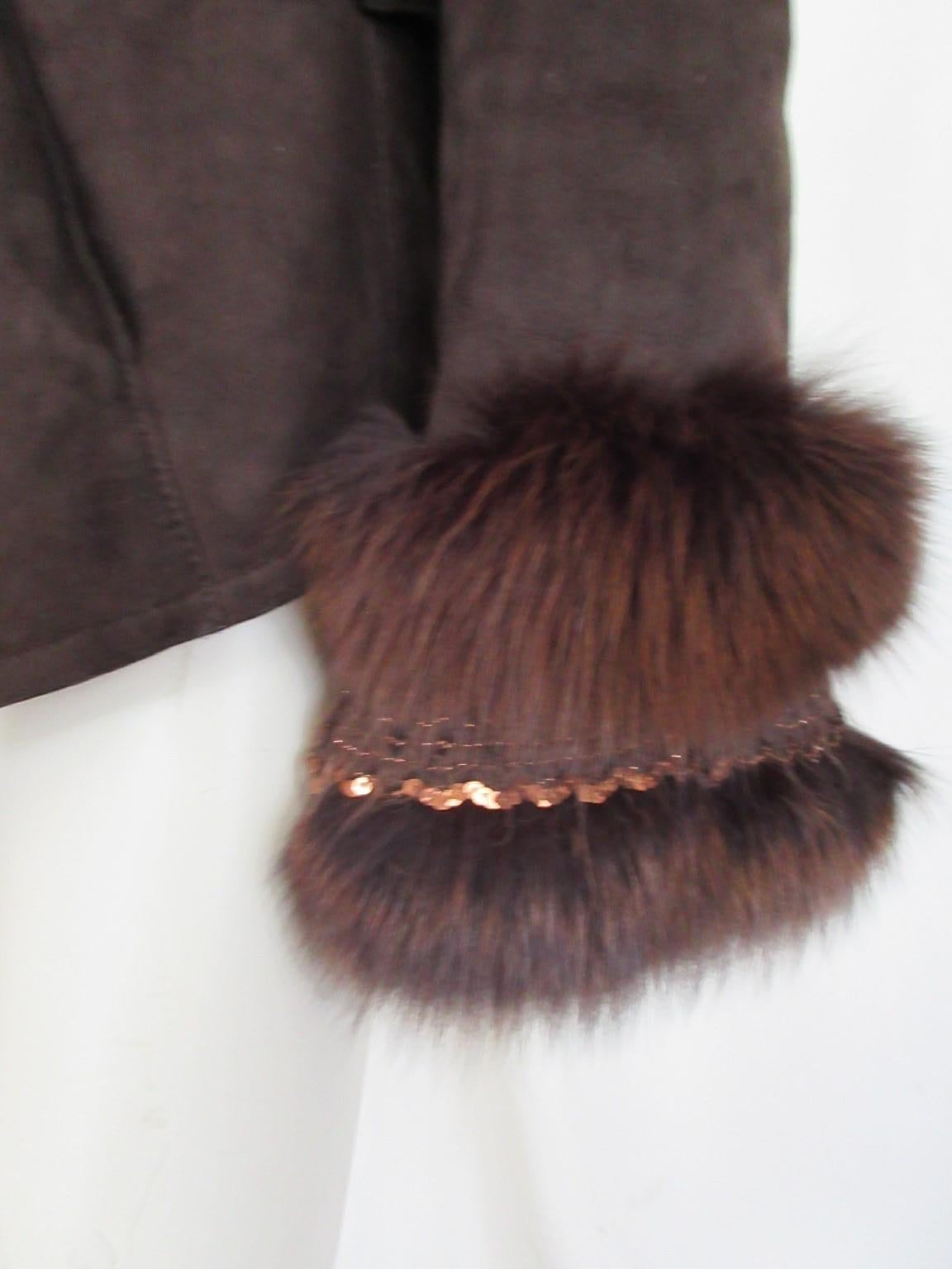 Fox Fur Shearling Leather Jacket In Good Condition For Sale In Amsterdam, NL