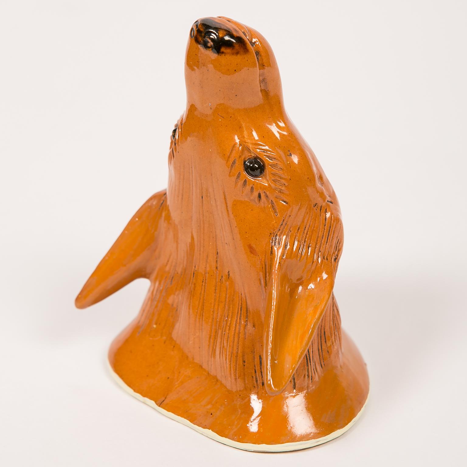 Fox Head Stirrup Cup Style Ralph Wood Deaccessioned from Colonial Williamsburg In Excellent Condition In Katonah, NY