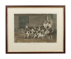 Vintage Equestrian Fox Hounds Engravings in Color, Arthur Ackerman, 1896