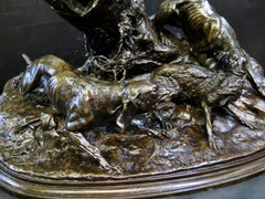 Fox Hunting, bronze by P J Mene
