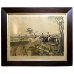 Antique Fox Hunting "Full Cry" Lithograph by English Artist J. F. Herring