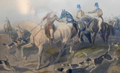 Fox Hunting "The Find" Lithograph by Artist J. R. Herring