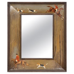 Fox Hunting Theme Painted Wall Mirror