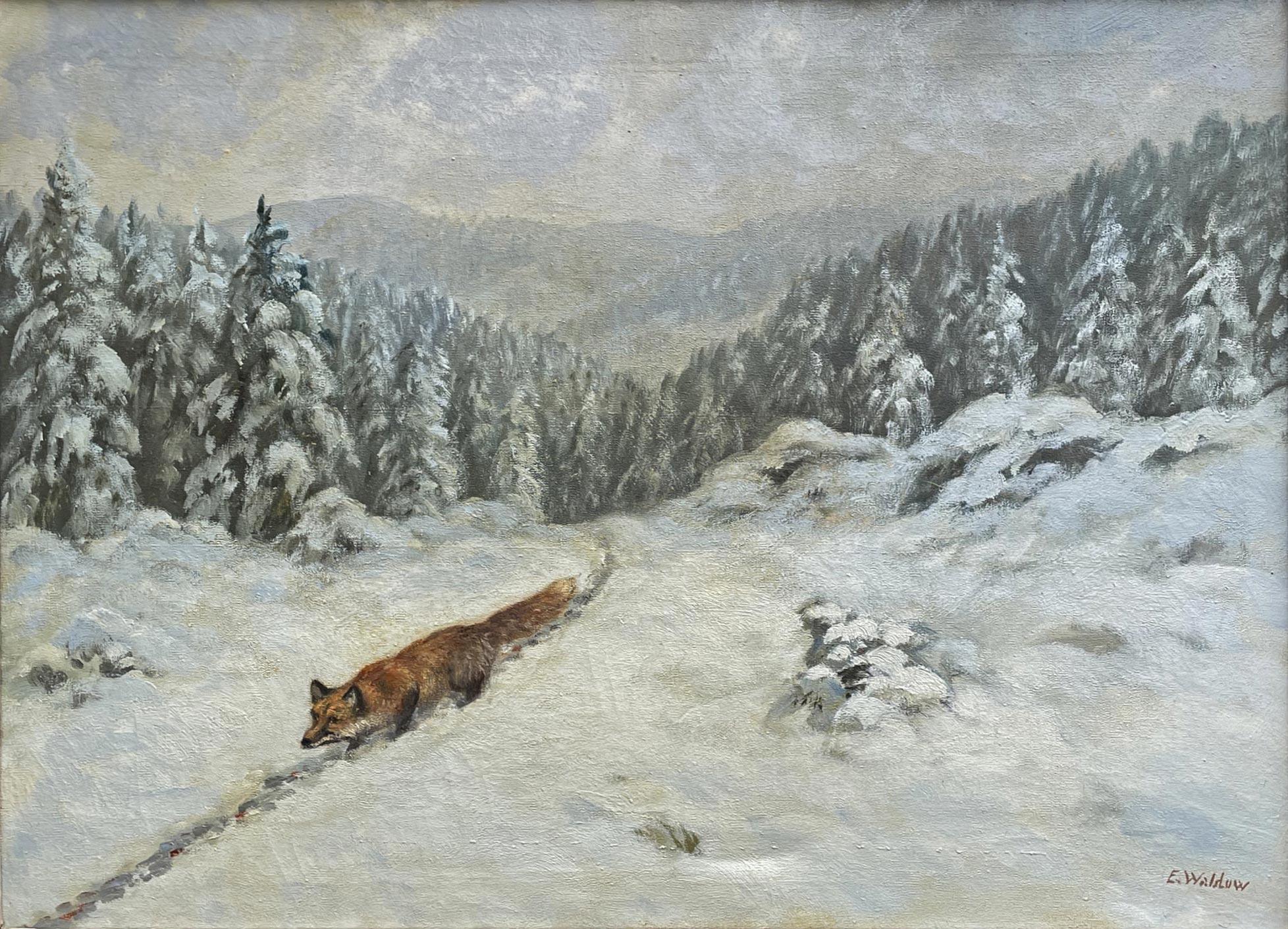Erwin Waldow - Fox in the Snow

60 x 80 cm - canvas without frame
70 x 90 cm - frame included
Oil painting on canvas, signed lower right.
1920s era.