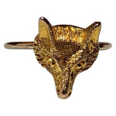 Fox Ring Antique Victorian Edwardian Gold, circa 1900