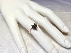 Fox Rose Cut Diamond Ruby Ring Antique Victorian Edwardian
