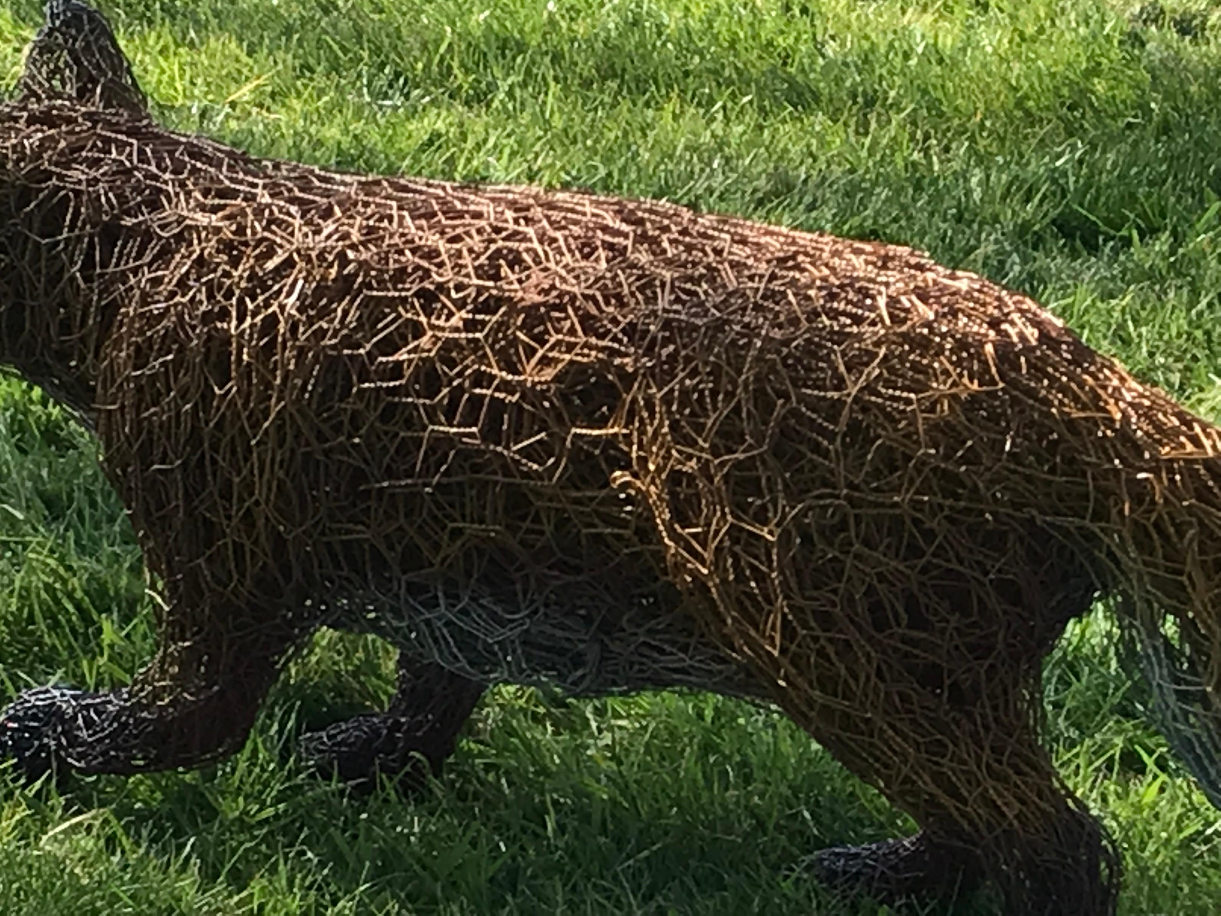 Fox Sculpture Wirework Garden `Ornament For Sale 4