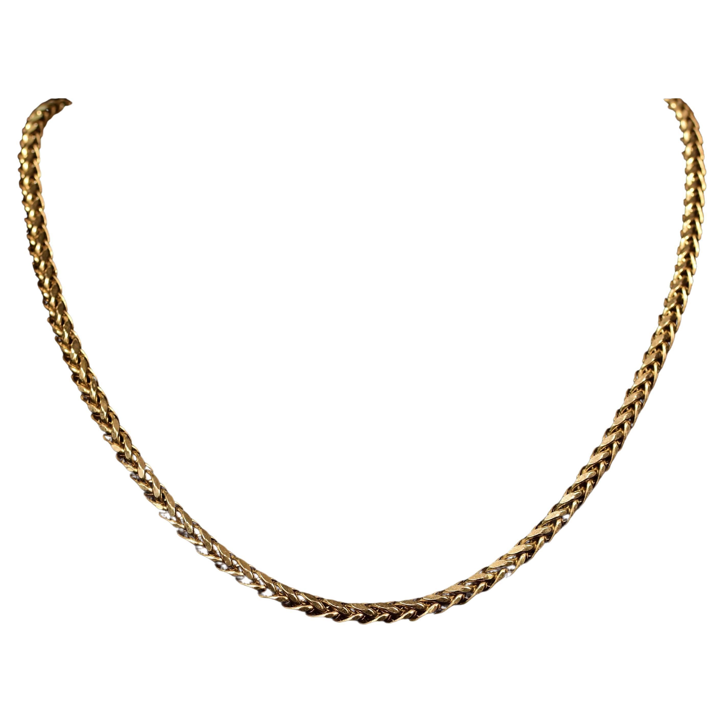 18 Karat Yellow Gold Diamond Necklace with Double Chain For Sale at
