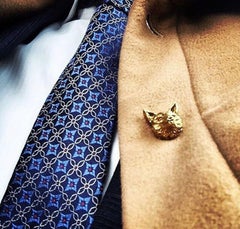 Fox Talisman lapel pin, Garnet Eyes