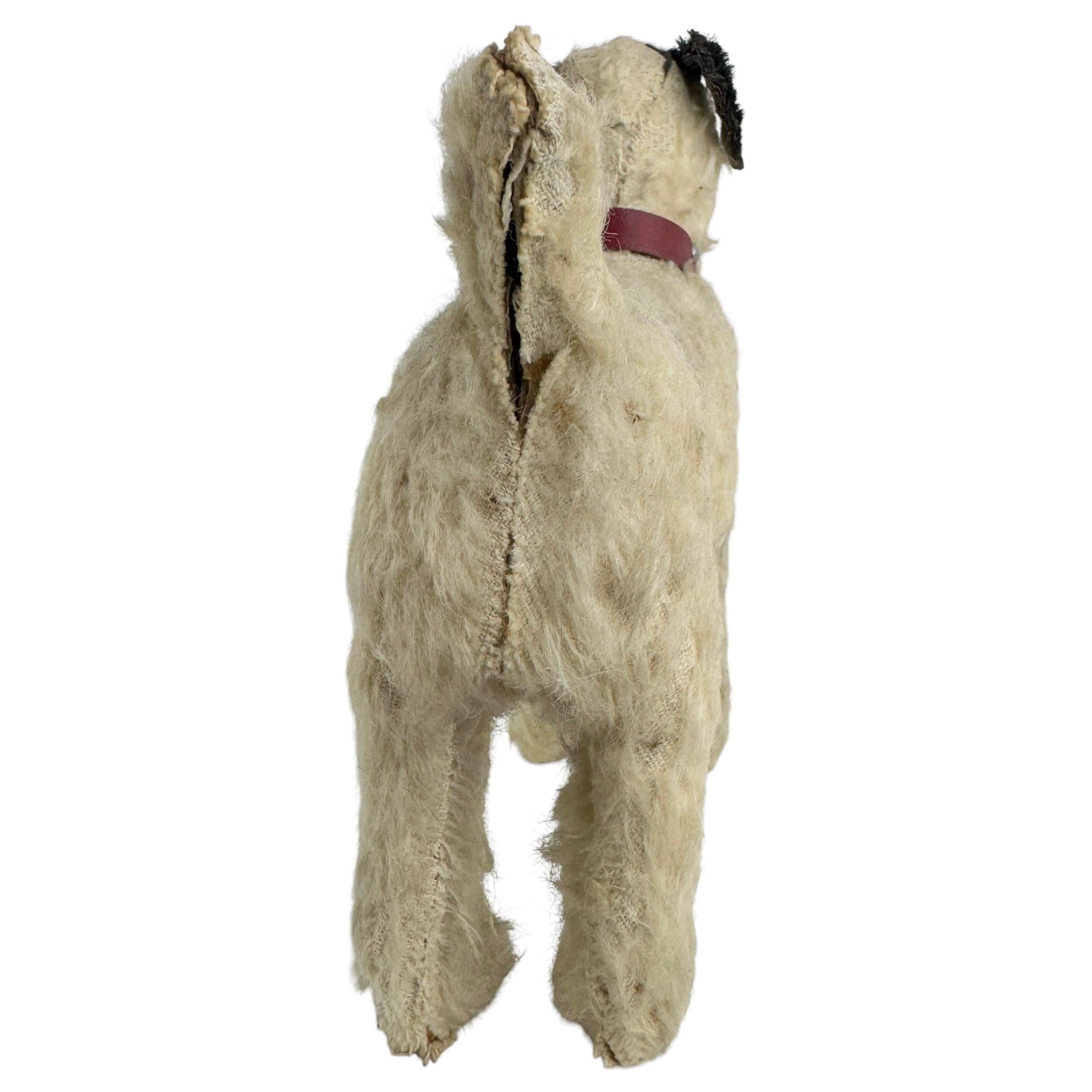 Mid-20th Century Fox Terrier Mohair Composition Candy Container by Suchard Company, German, 1930s For Sale