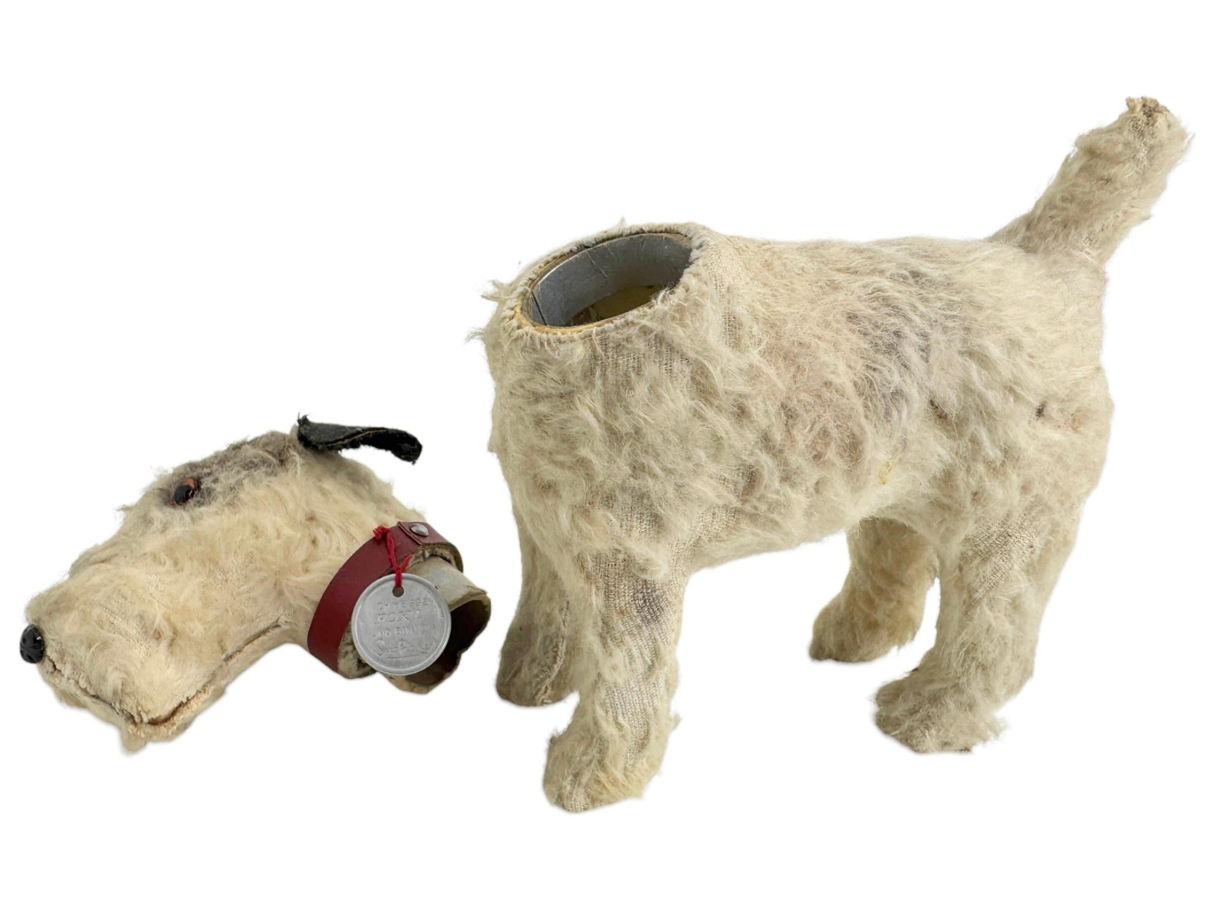 Fox Terrier Mohair Composition Candy Container by Suchard Company, German, 1930s For Sale 4
