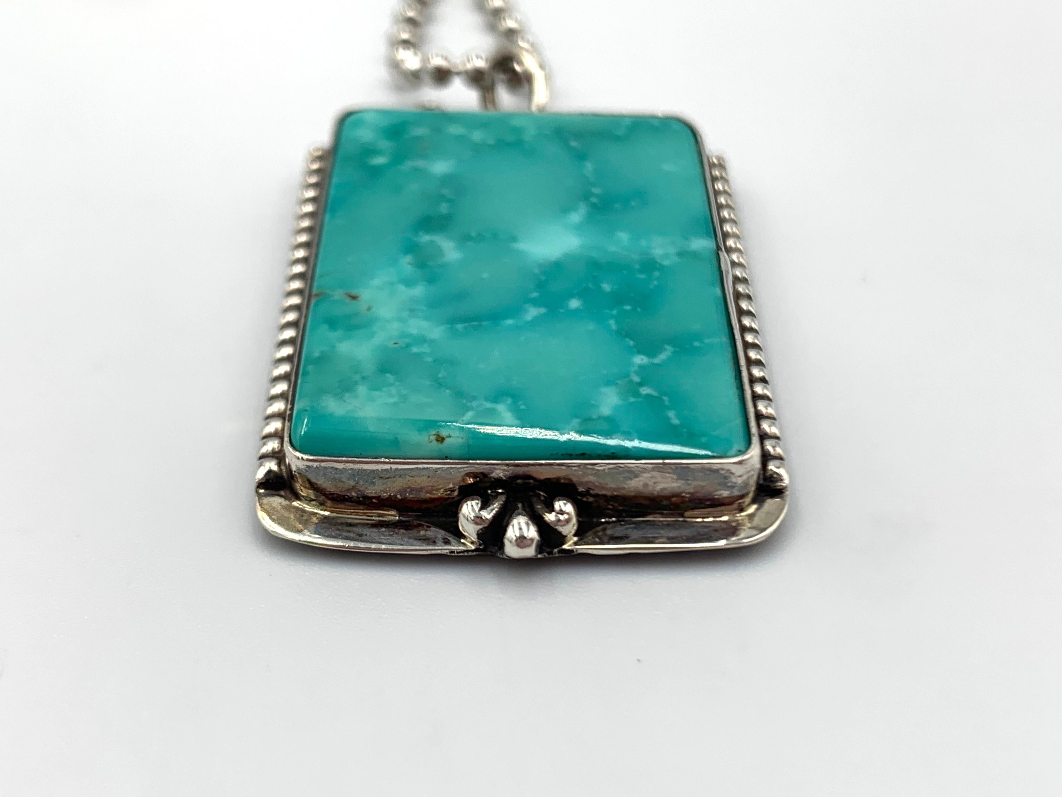 Amérindien Plaque d'identification pour chien Fox Turquoise par Aldrich en vente