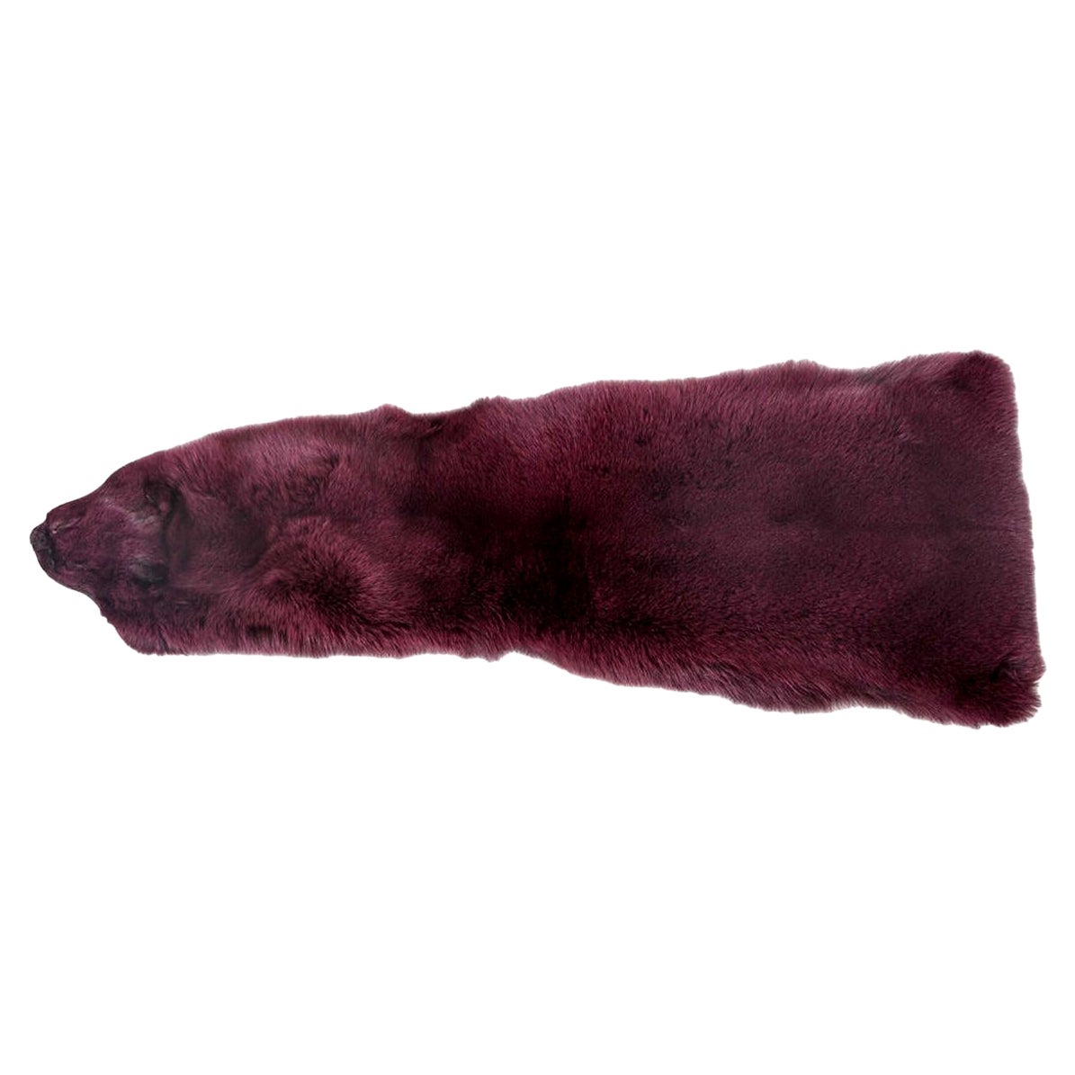 Écharpe de renard, par Area ID, couleur bourgogne, étole en fourrure, renard pleine peau, Contemporary