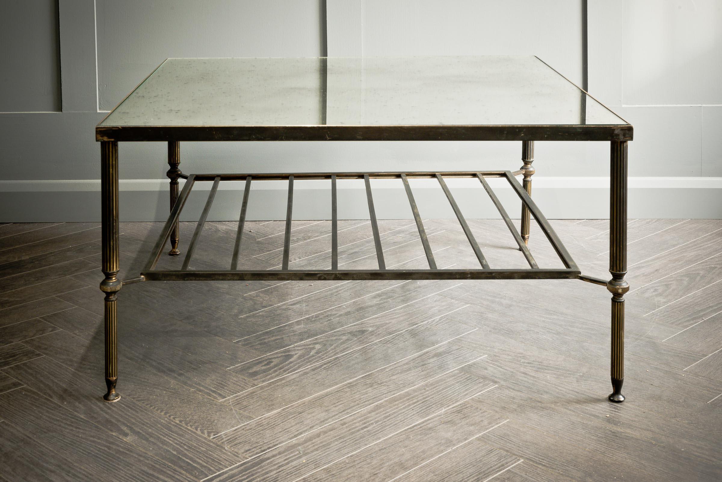 Metal Foxed Mirror Top Coffee Table