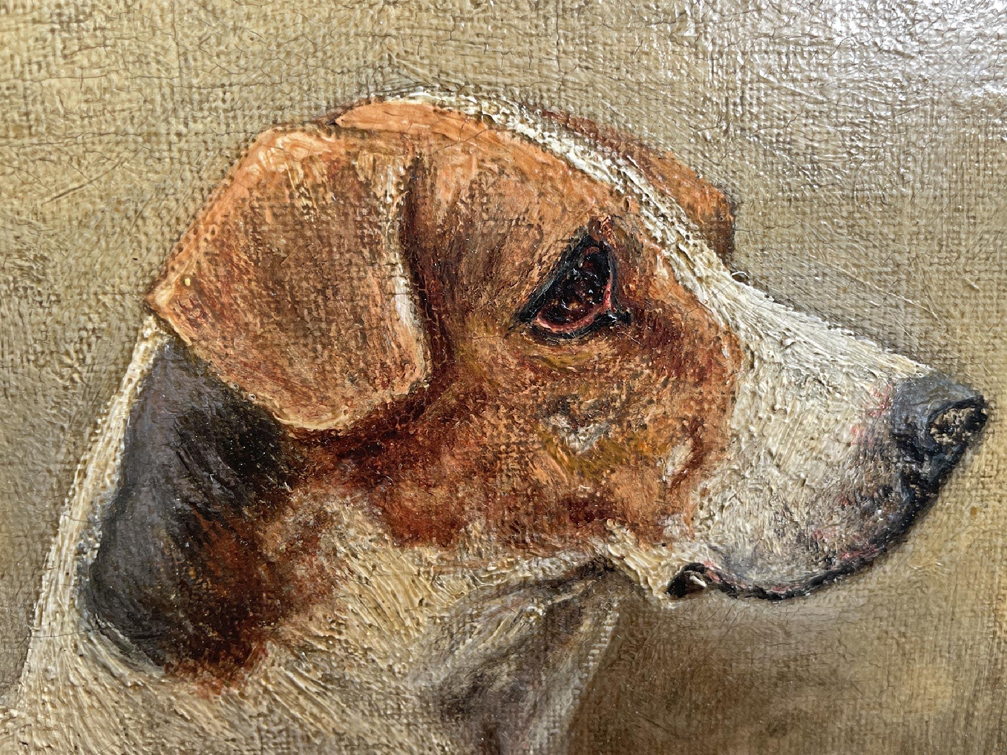 Foxhound Dog Painting Oil on Canvas  3
