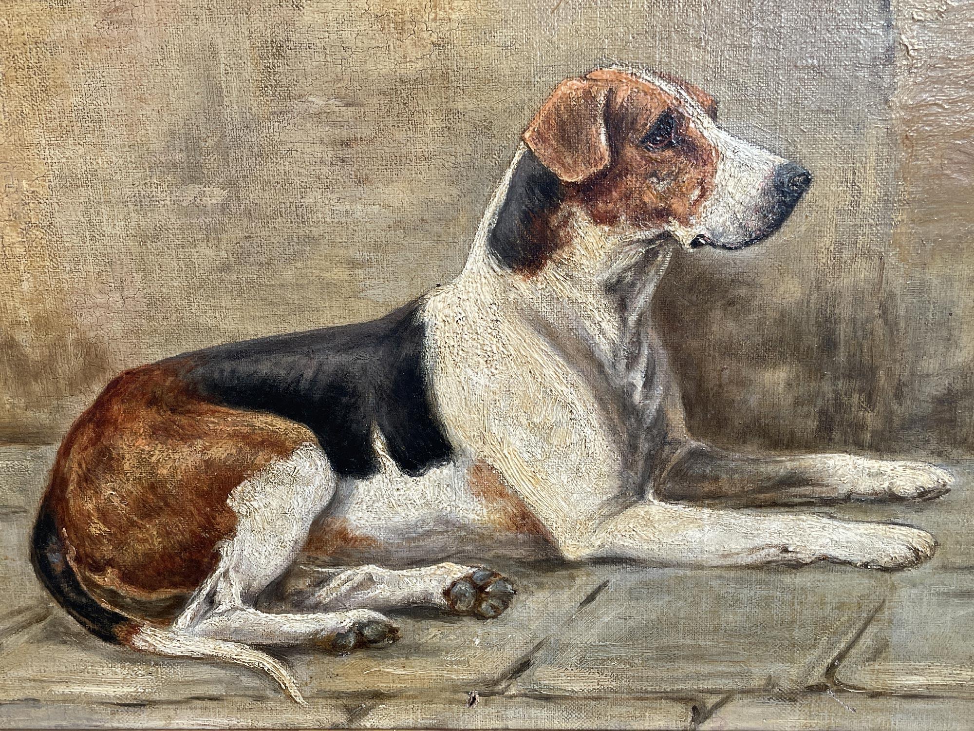 Foxhound Dog Painting Oil on Canvas  For Sale 4