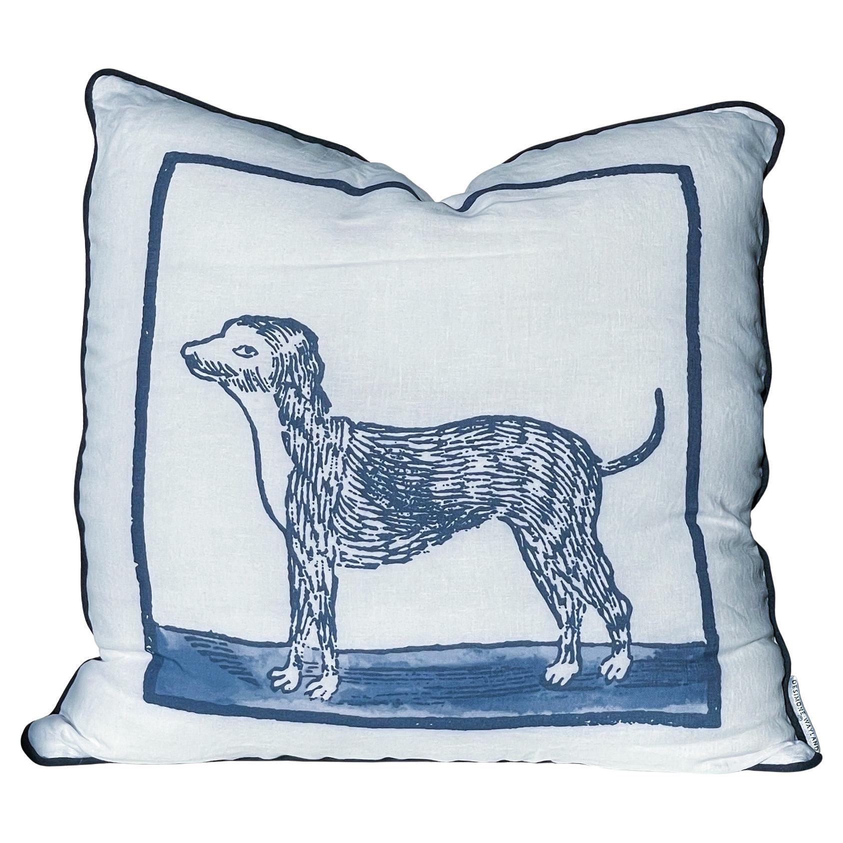 Foxhound Linen Pillow Cover For Sale