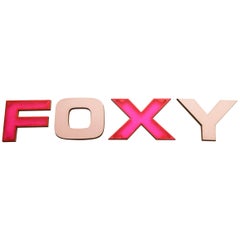 Foxy große Vintage-Buchstaben:: rosa:: Neon:: Shop-Zeichen:: zurückgewonnen