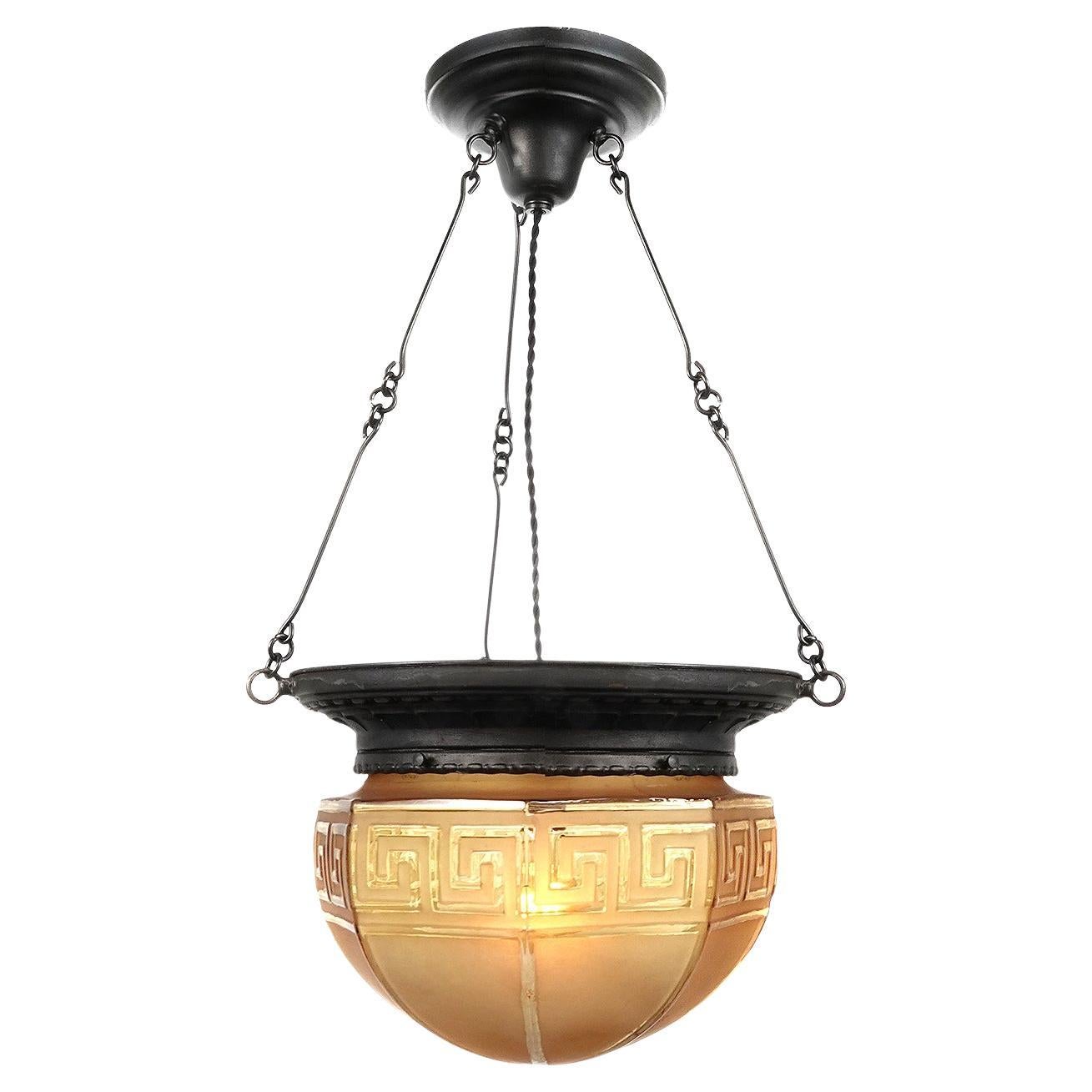 Lámpara de Recibidor - Pantalla Octogonal Llave Griega Ámbar en venta