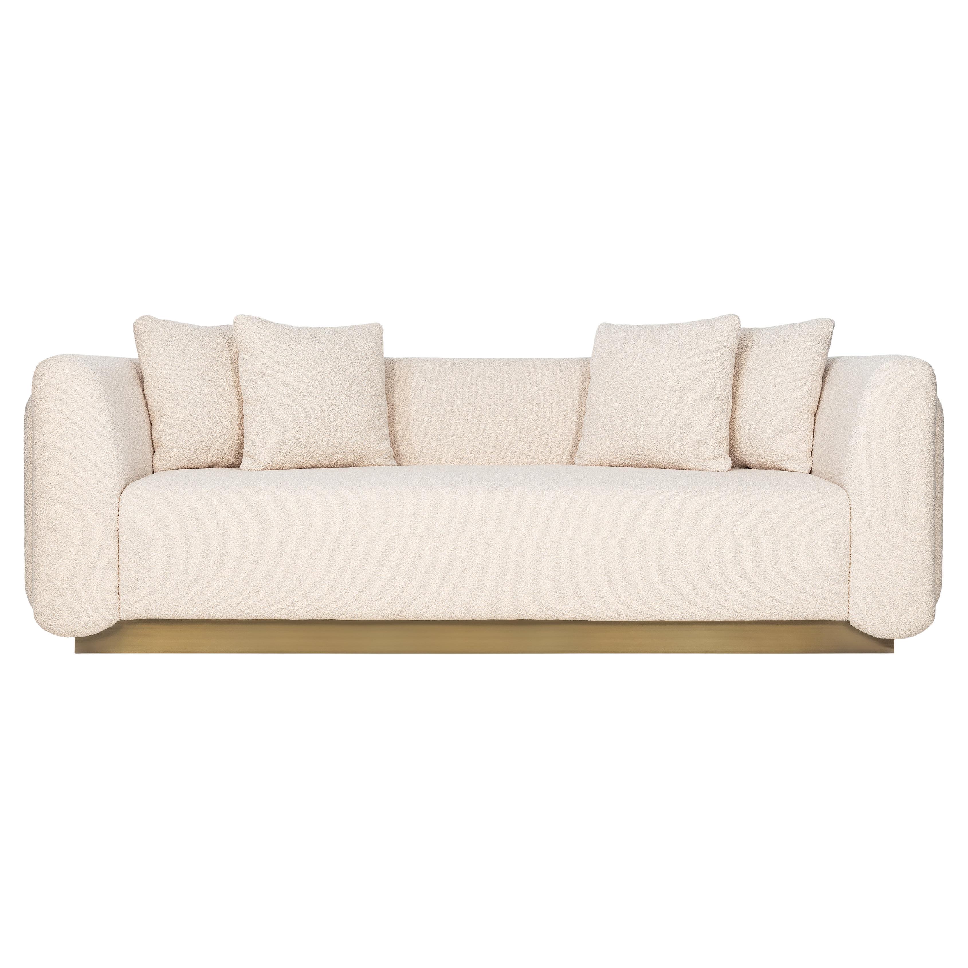 Foz 3 Seat Sofa, Bouclé & Bronzed Brass, Insidherland by Joana Santos Barbosa