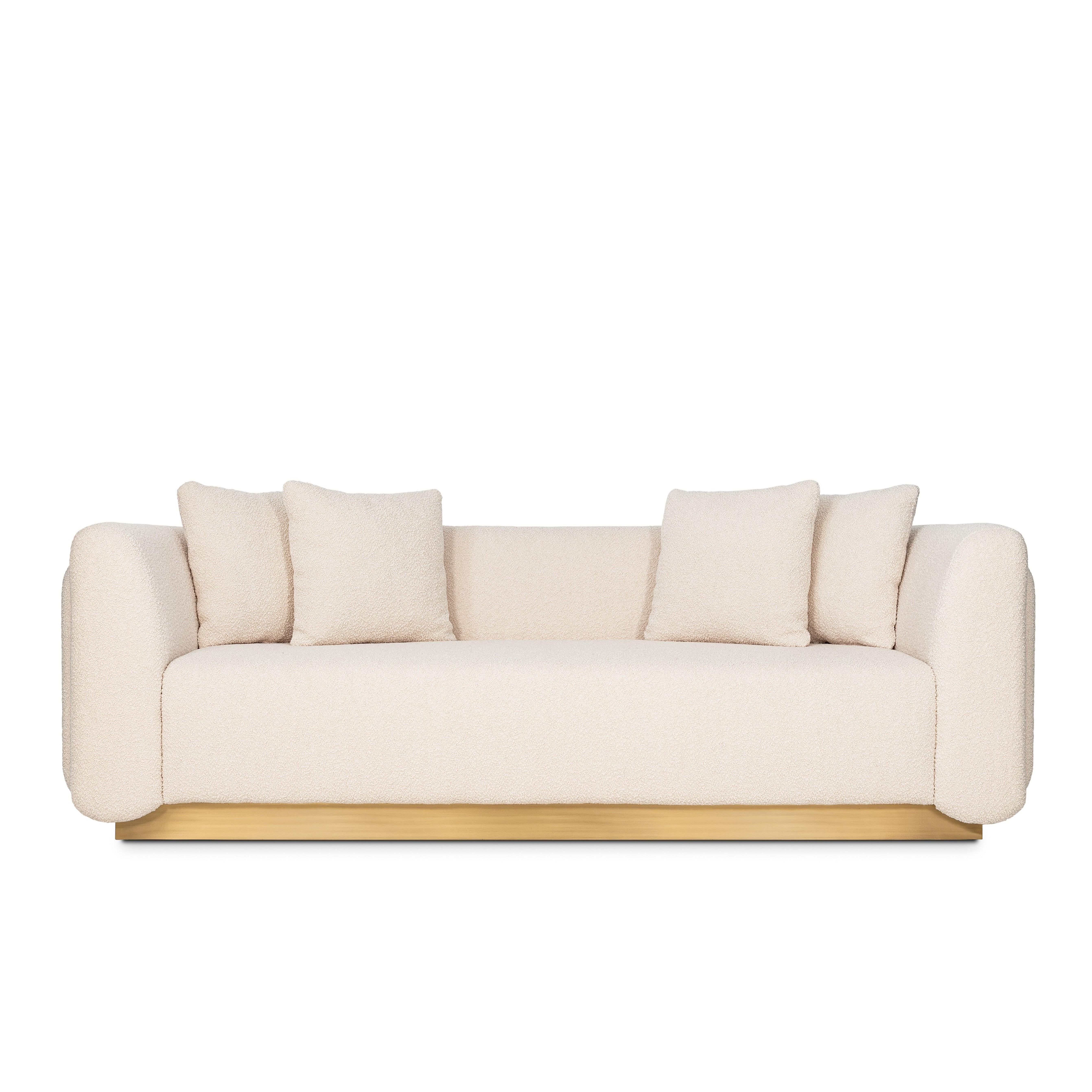 Modern Foz 3 Seat Sofa, Brass & COM, Insidherland by Joana Santos Barbosa For Sale