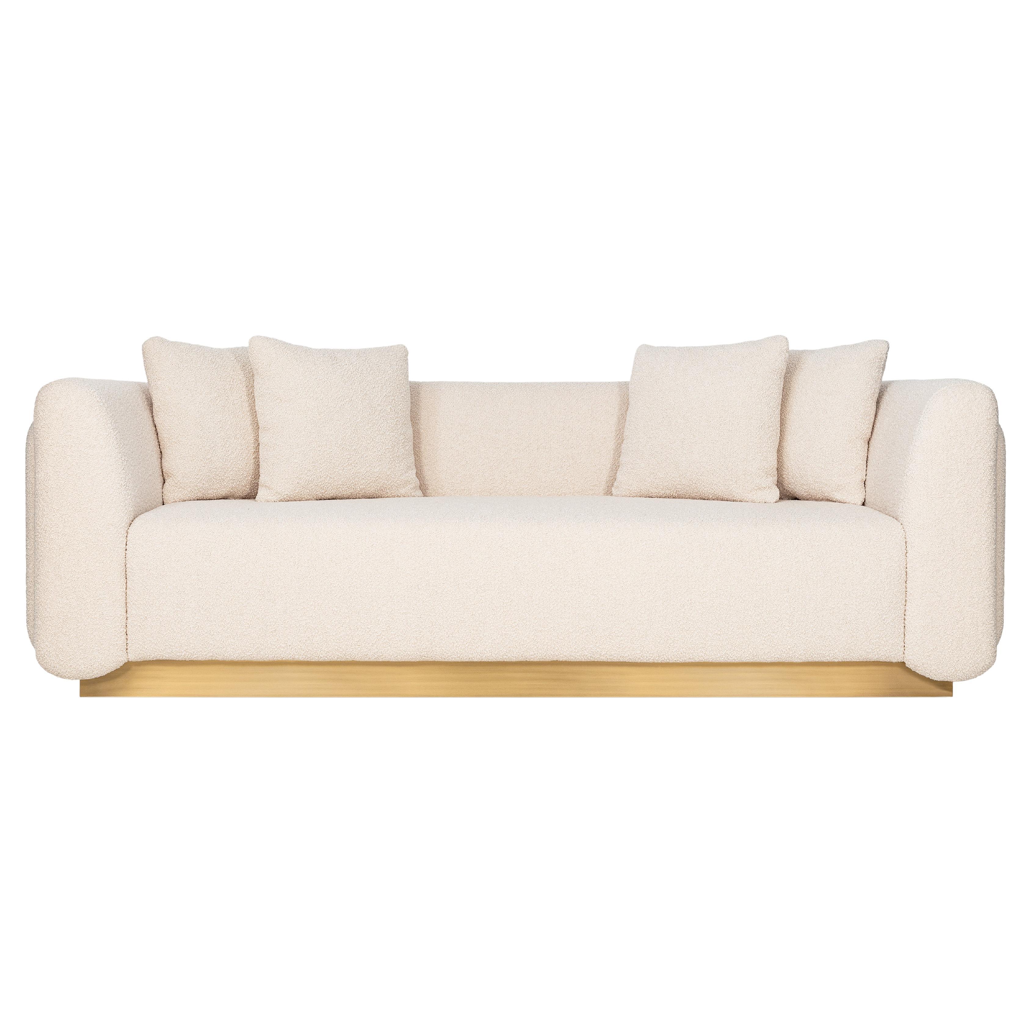 Foz 3 Seat Sofa, Bouclé & Brass, Insidherland by Joana Santos Barbosa For Sale