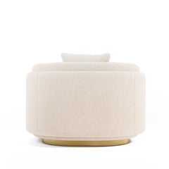 Contemporary white bouclé oxidized brushed brass Foz armchair by InsidherLand