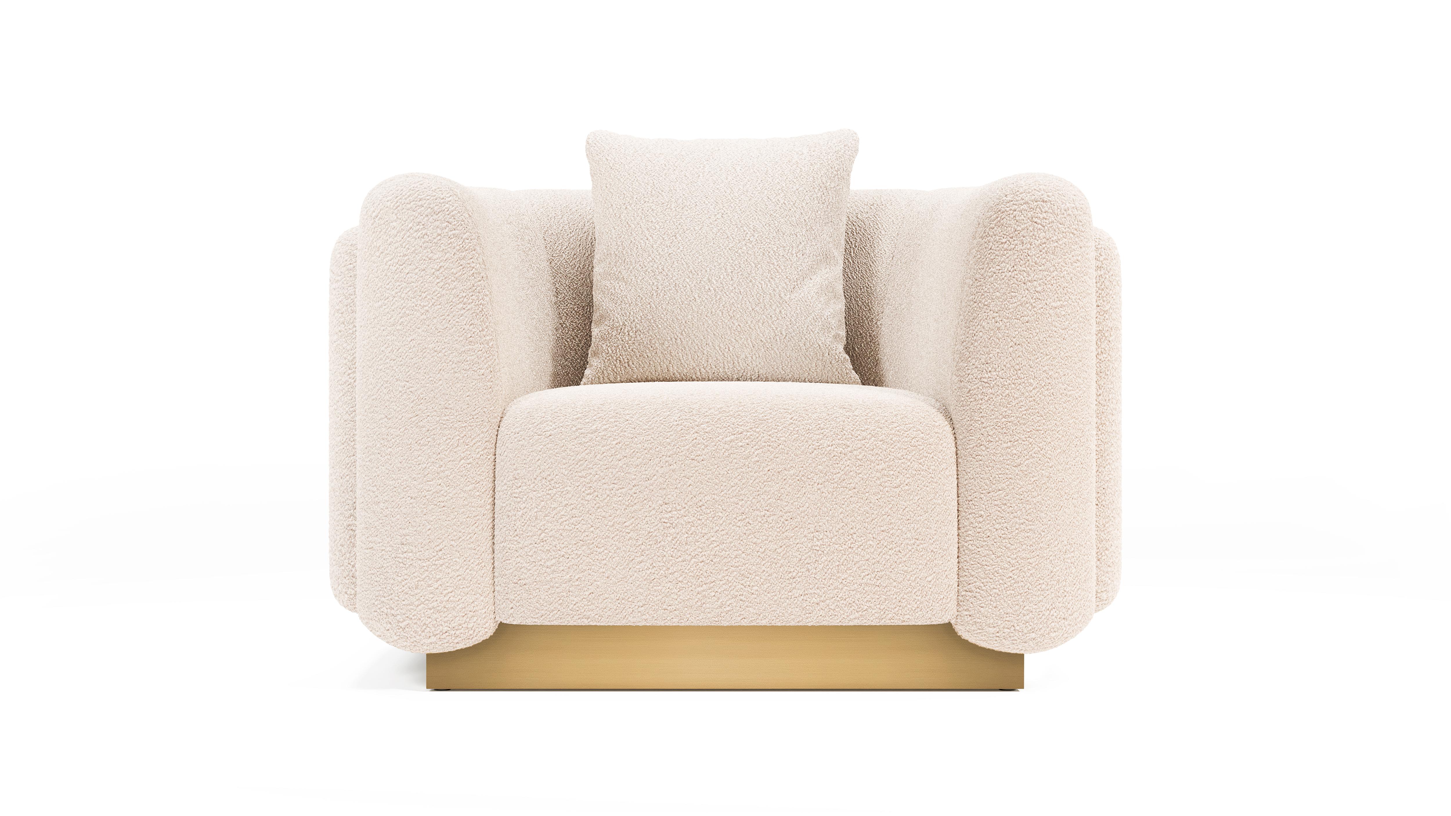 Foz est un fauteuil au même design que le grand canapé qui rassemble des détails surprenants d'une plage située à Porto, au nord du Portugal.

Conçu en couches, le contour du fauteuil est une ode aux vagues de la mer qui atteignent lentement le