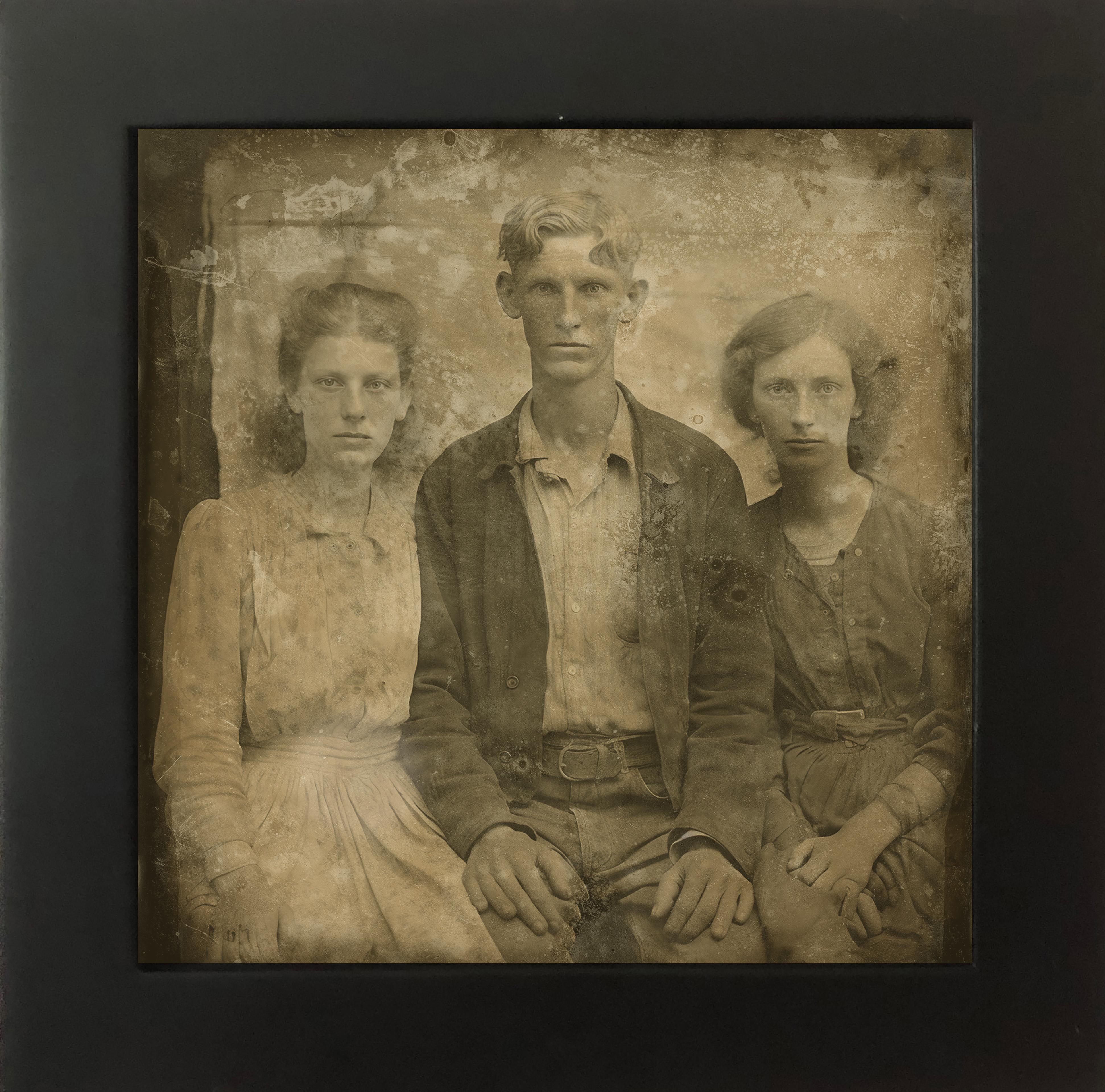 3 Circus Vistors ---exotic daguerreotype reproduction Framed 