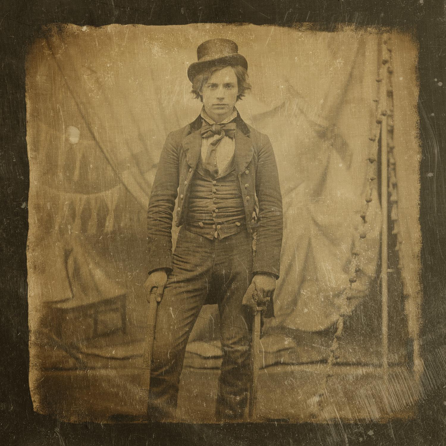 Carnival worker -exotic daguerreotype reproduction Framed - Photograph by FPA Francis Pavy Artist