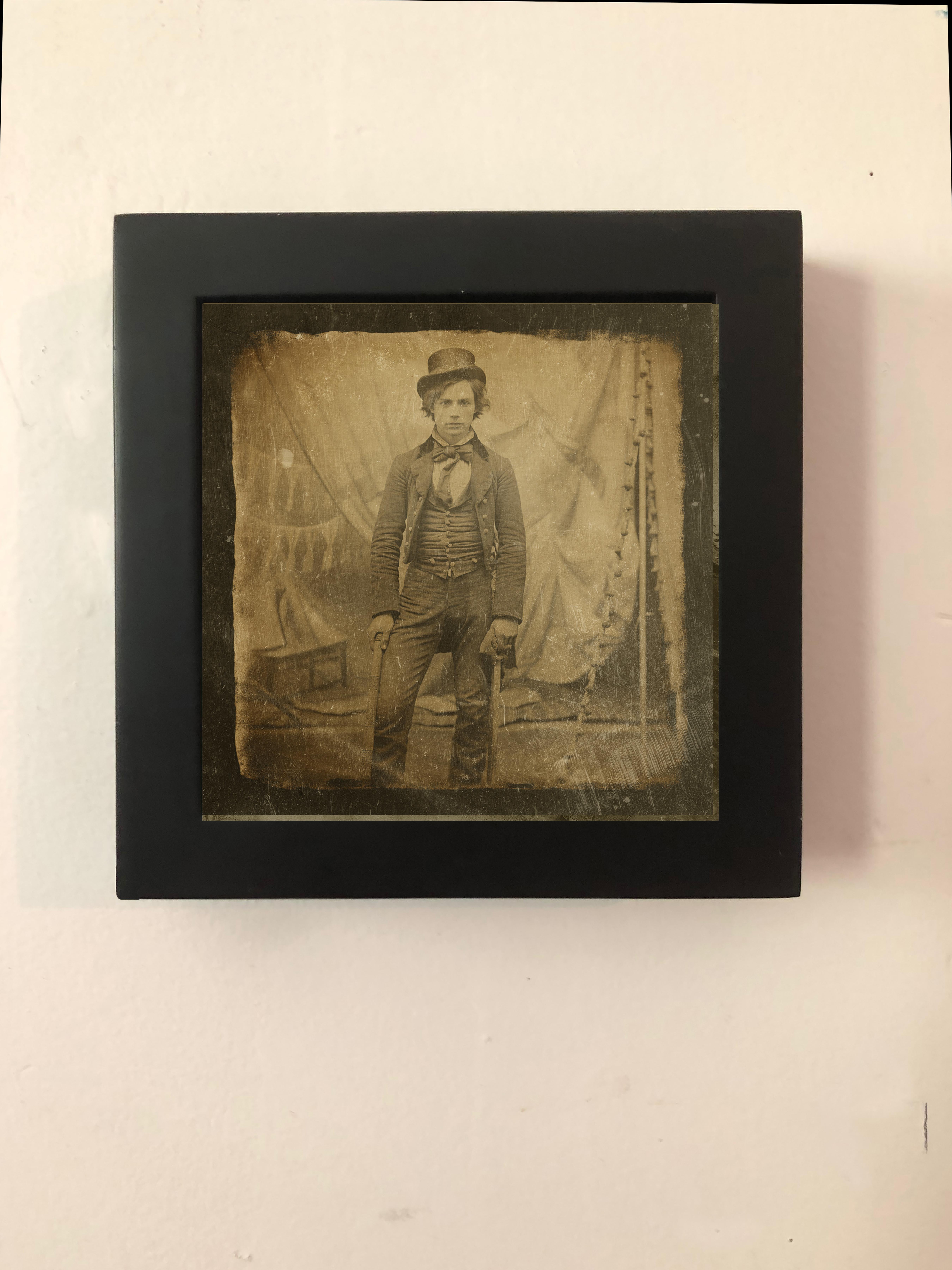 FPA Francis Pavy Artist Figurative Photograph - Carnival worker -exotic daguerreotype reproduction Framed
