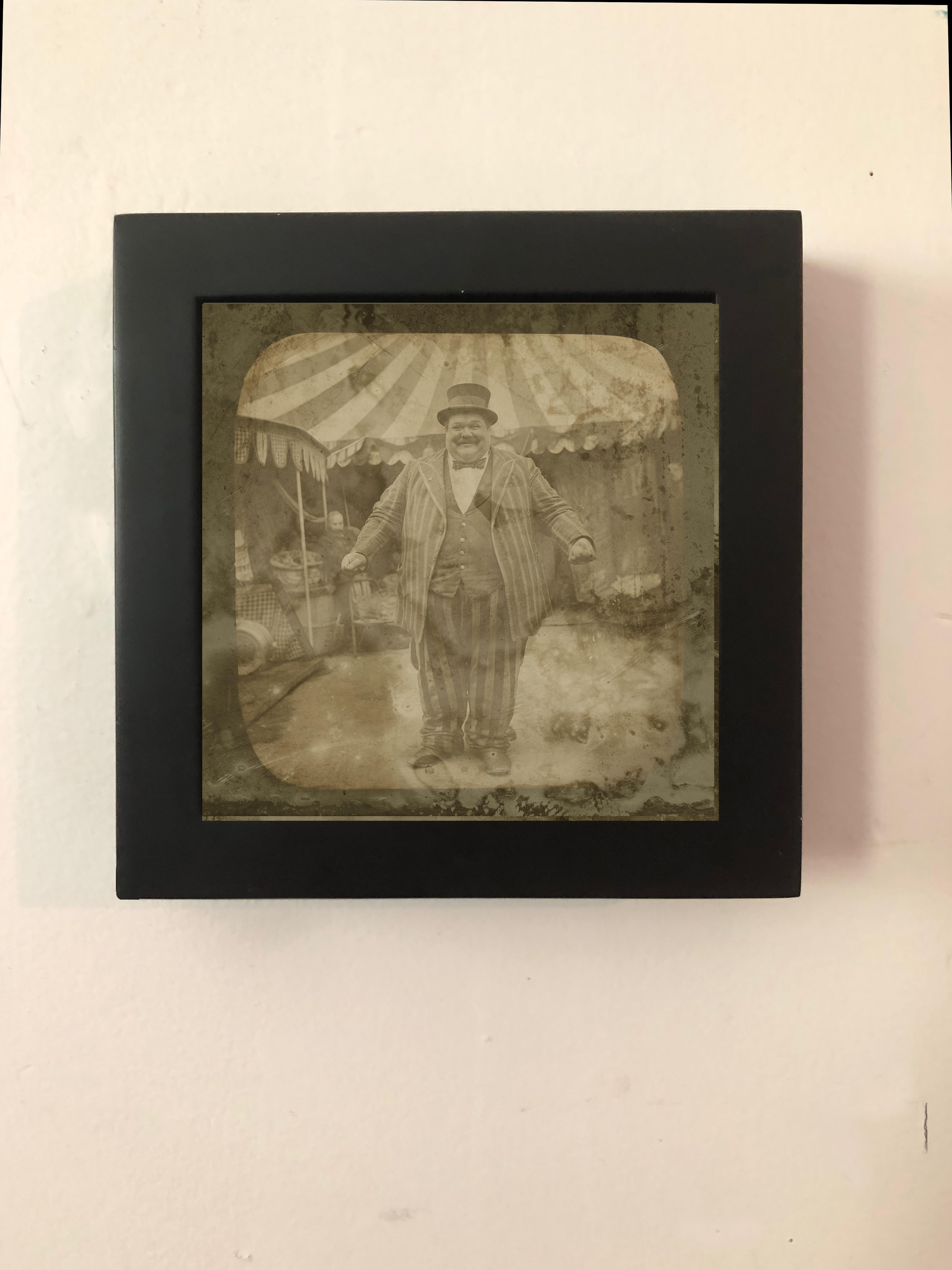 Circus Fatman -exotic daguerreotype reproduction Framed - Photograph by FPA Francis Pavy Artist