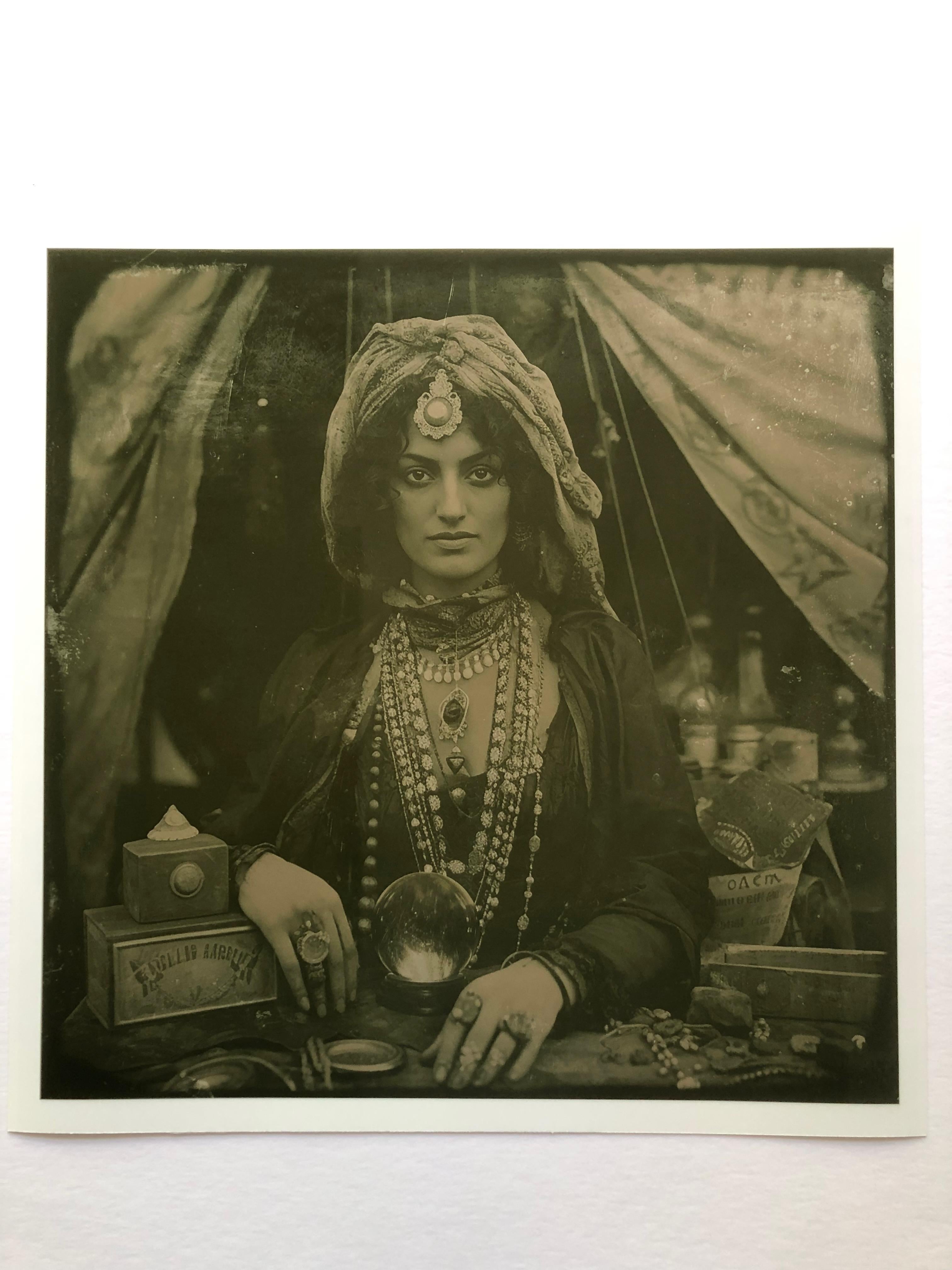 FPA Francis Pavy Artist Figurative Photograph - Gypsy Woman  --enchanting exotic daguerreotype reproduction 