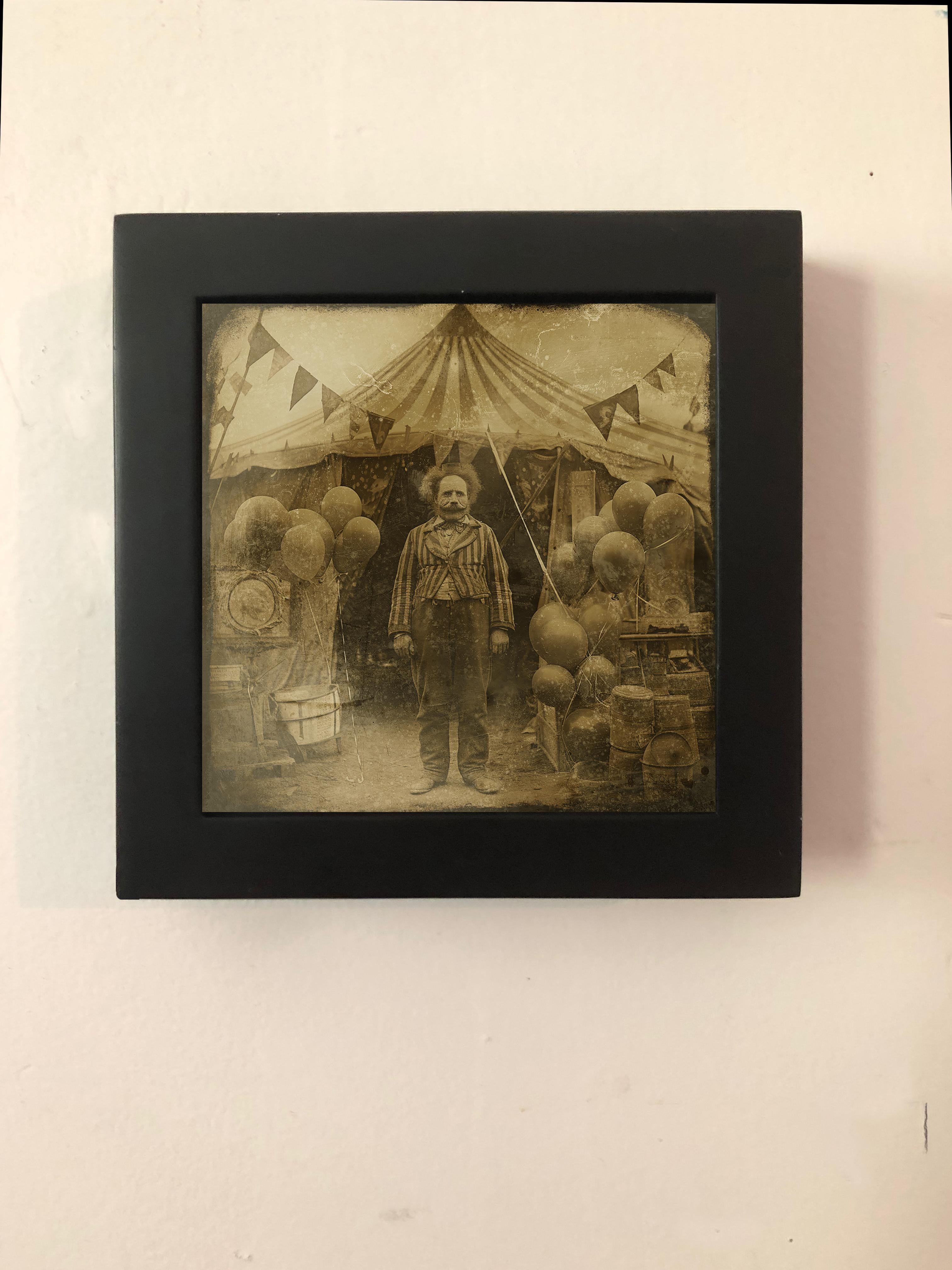 HEAD CLOWN -- circus series  enchanting exotic daguerreotype reproduction  - Photograph by FPA Francis Pavy Artist