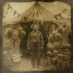 HEAD CLOWN -- circus series  enchanting exotic daguerreotype reproduction
