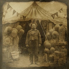 HEAD CLOWN -- circus series  enchanting exotic daguerreotype reproduction 