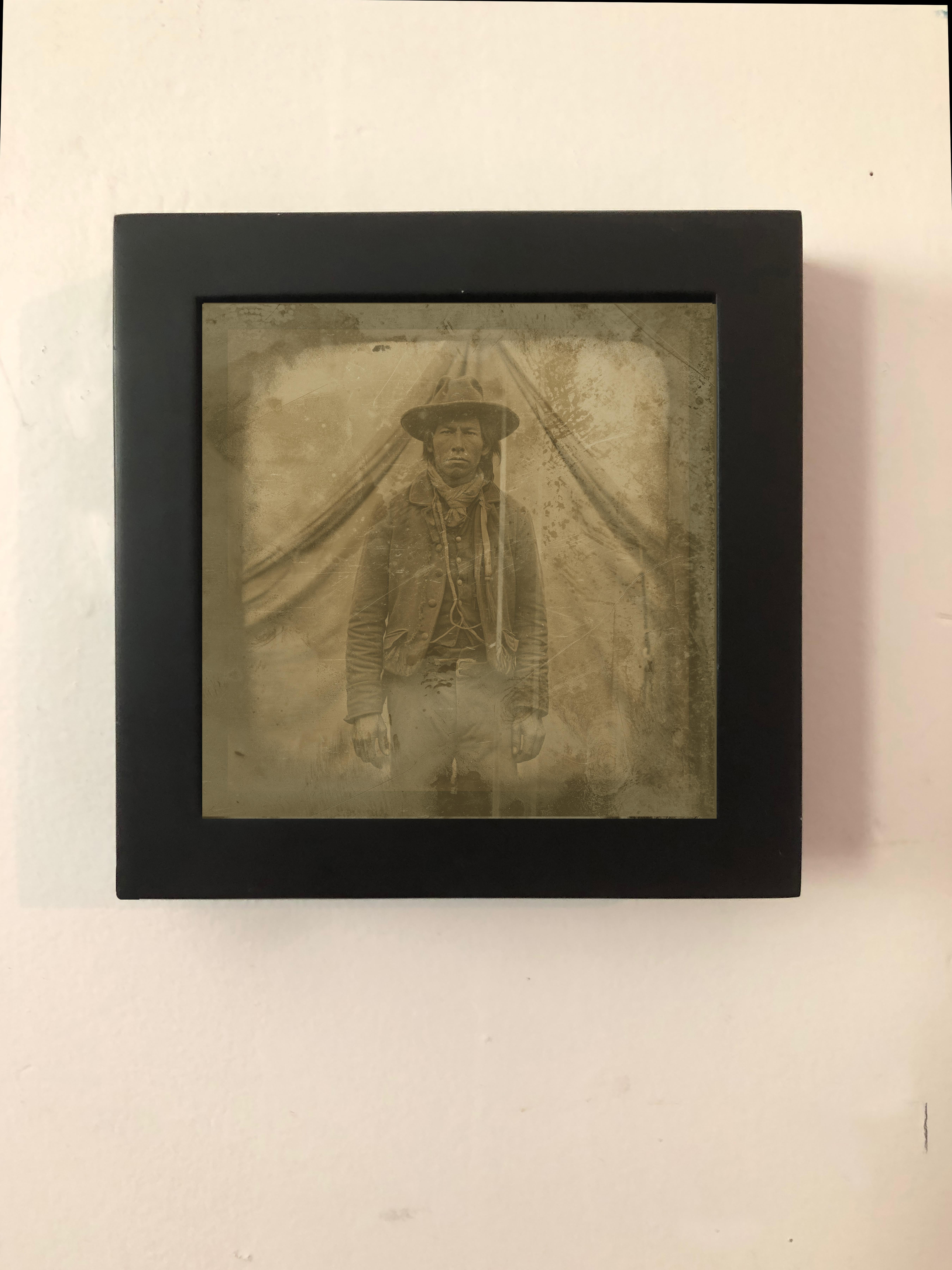 FPA Francis Pavy Artist Figurative Photograph - Indian Guide - exotic daguerreotype reproduction Framed